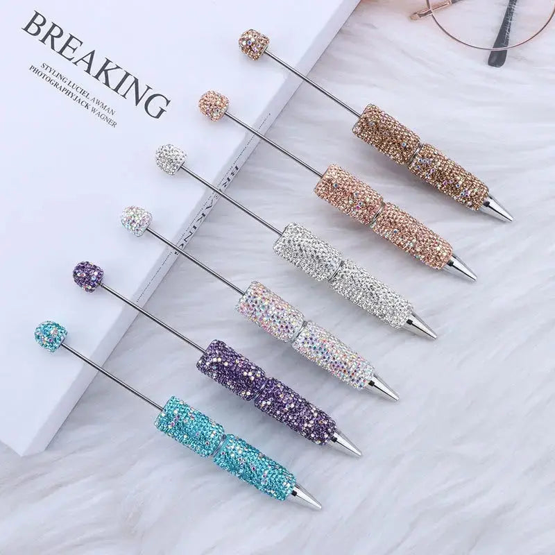 FS101507-Beadable Clay Pens with Shiny Rhinestones Covered the Entire Pen Zoe DIY Wholesale