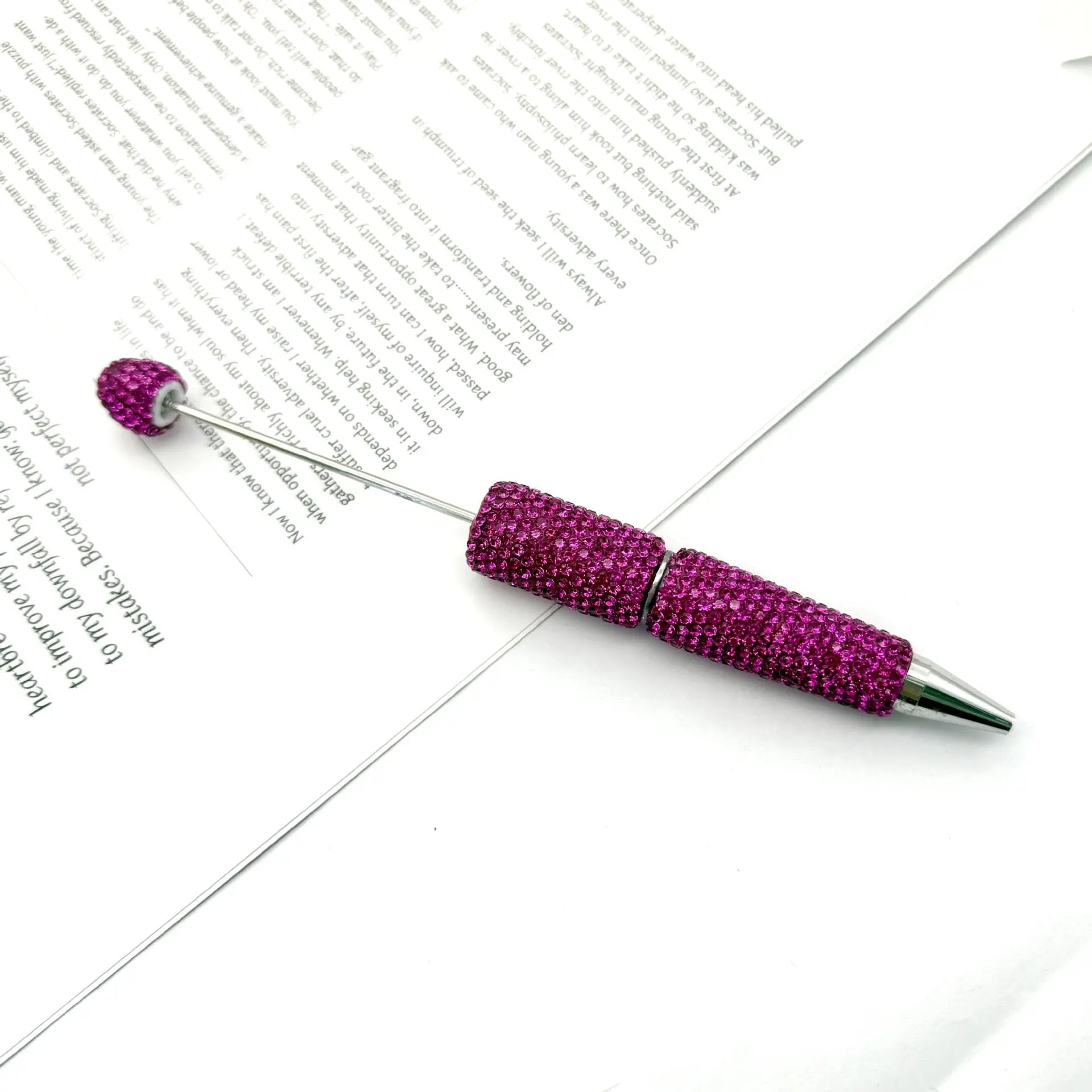 FS101507-Beadable Clay Pens with Shiny Rhinestones Covered the Entire Pen Zoe DIY Wholesale