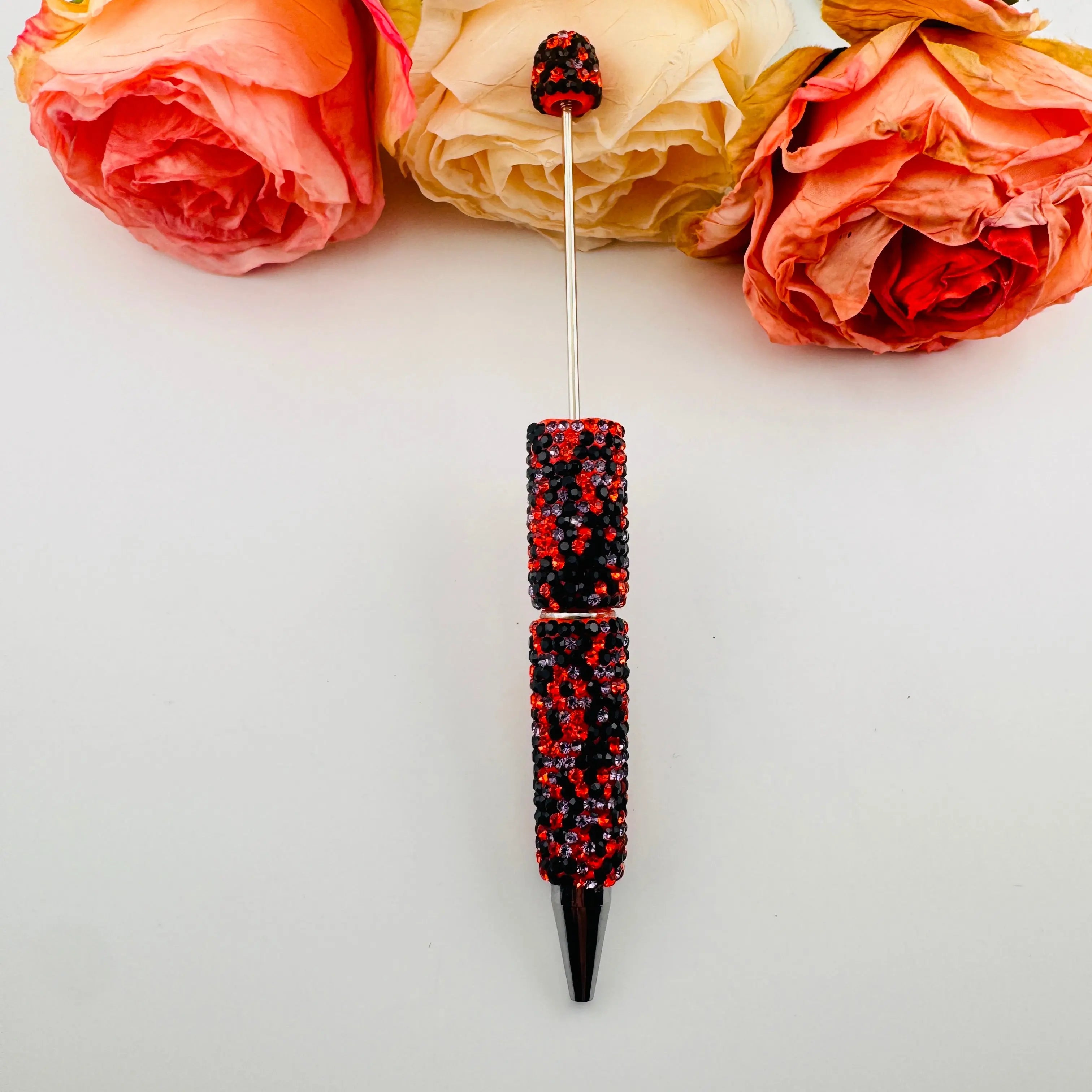 FS101507-Beadable Clay Pens with Shiny Rhinestones Covered the Entire Pen Zoe DIY Wholesale