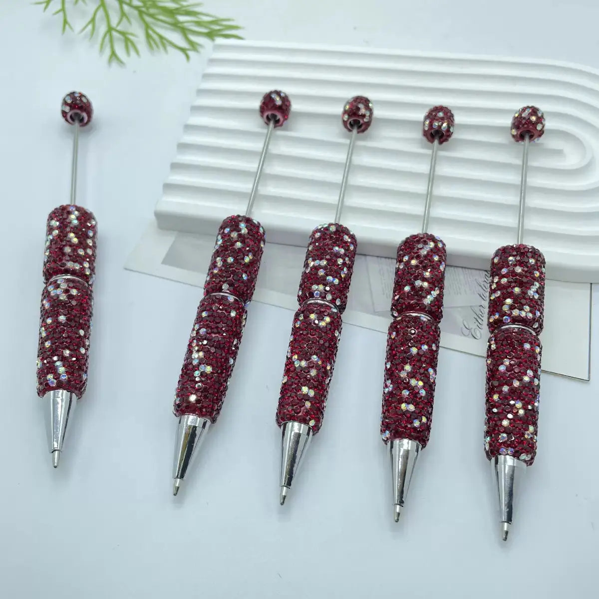 FS101507-Beadable Clay Pens with Shiny Rhinestones Covered the Entire Pen Zoe DIY Wholesale