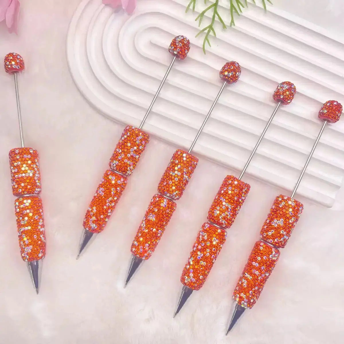 FS101507-Beadable Clay Pens with Shiny Rhinestones Covered the Entire Pen Zoe DIY Wholesale