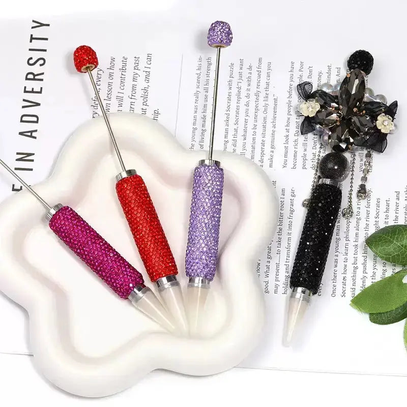 FS101159-Beadable Shiny Rhinestone Clay Wax Pen Zoe DIY Wholesale