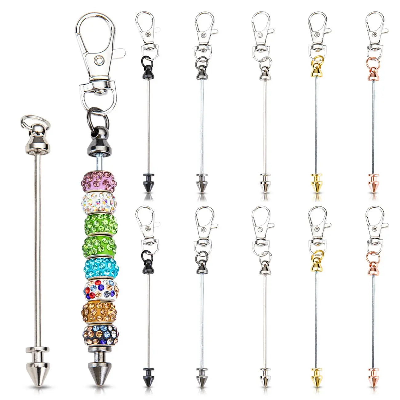FS101611-About 12cm Beadable Bar With Bullet Head Lobster clips Zoe DIY Wholesale
