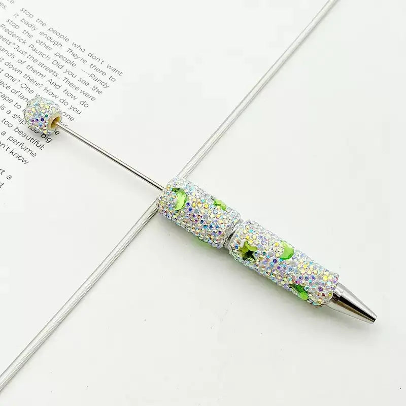 FS101633-Moon Star Rhinestone Clay Beadable Pen Zoe DIY Wholesale