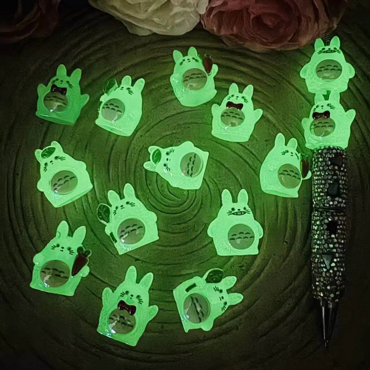 FS10164-3D luminous Totoro Beads Fit For Pen Zoe DIY Wholesale