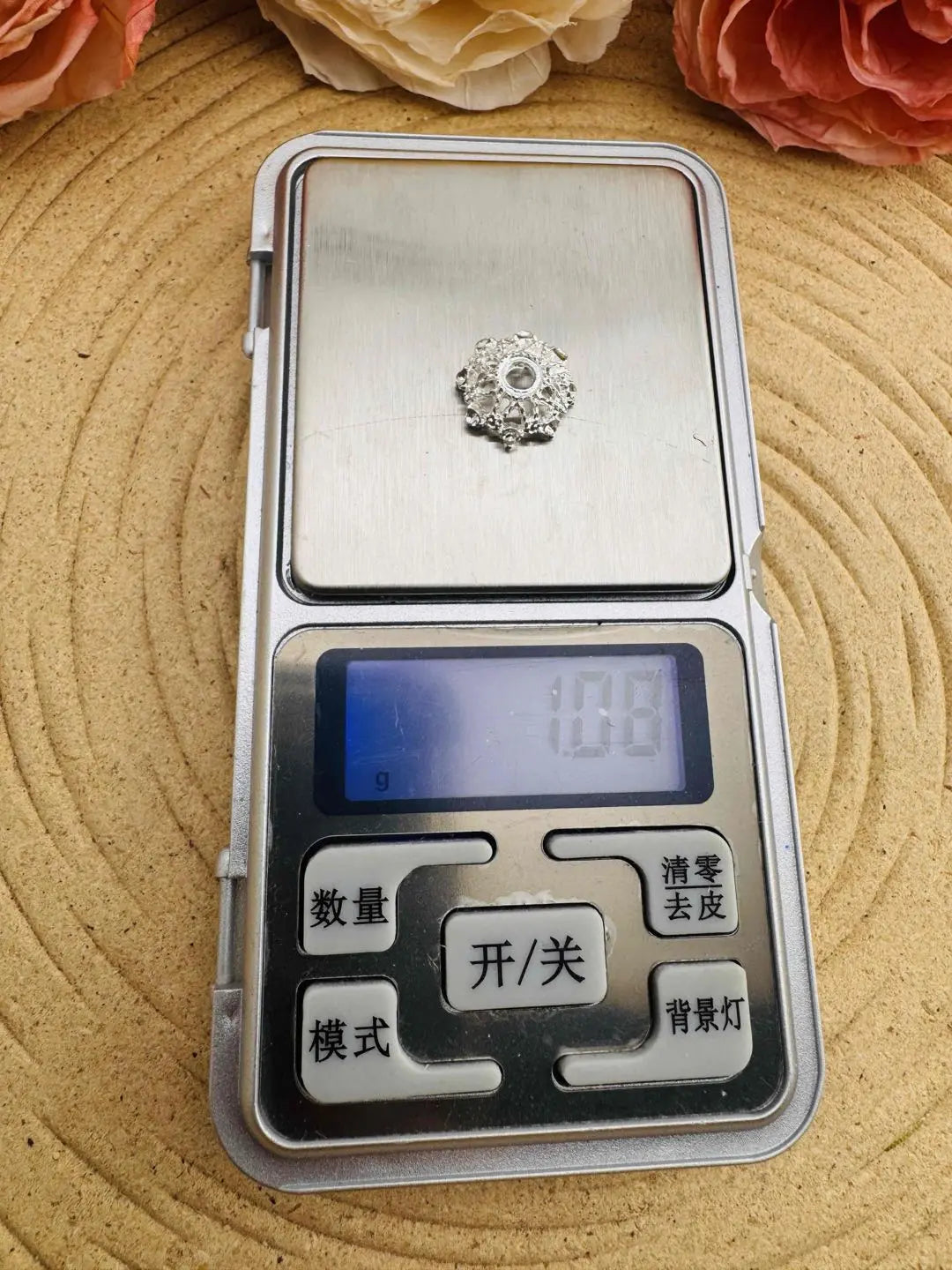 FS10167-14mm Alloy Beads with Diamonds Zoe DIY Wholesale