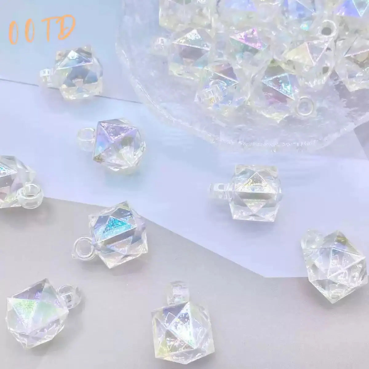 FS101700-16mm Mixed Cube Dangle Acrylic Beads Zoe DIY Wholesale