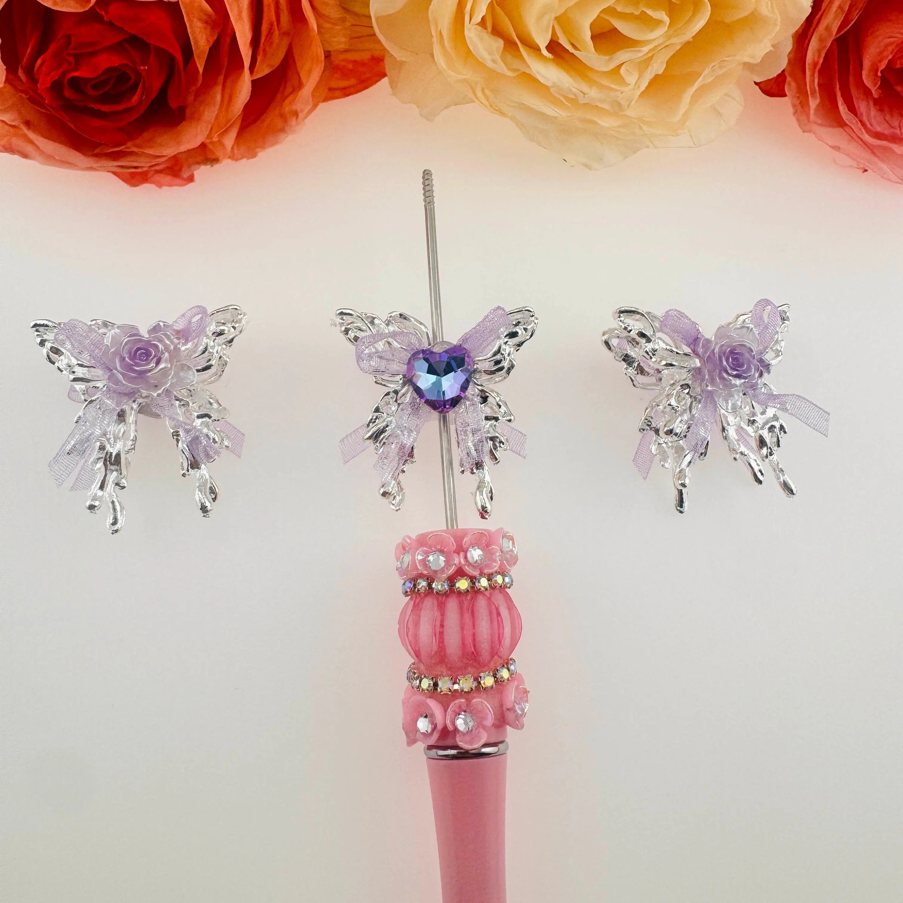 FS101779-About 27×30mm Metal Butterfly Fancy Beads Zoe DIY Wholesale