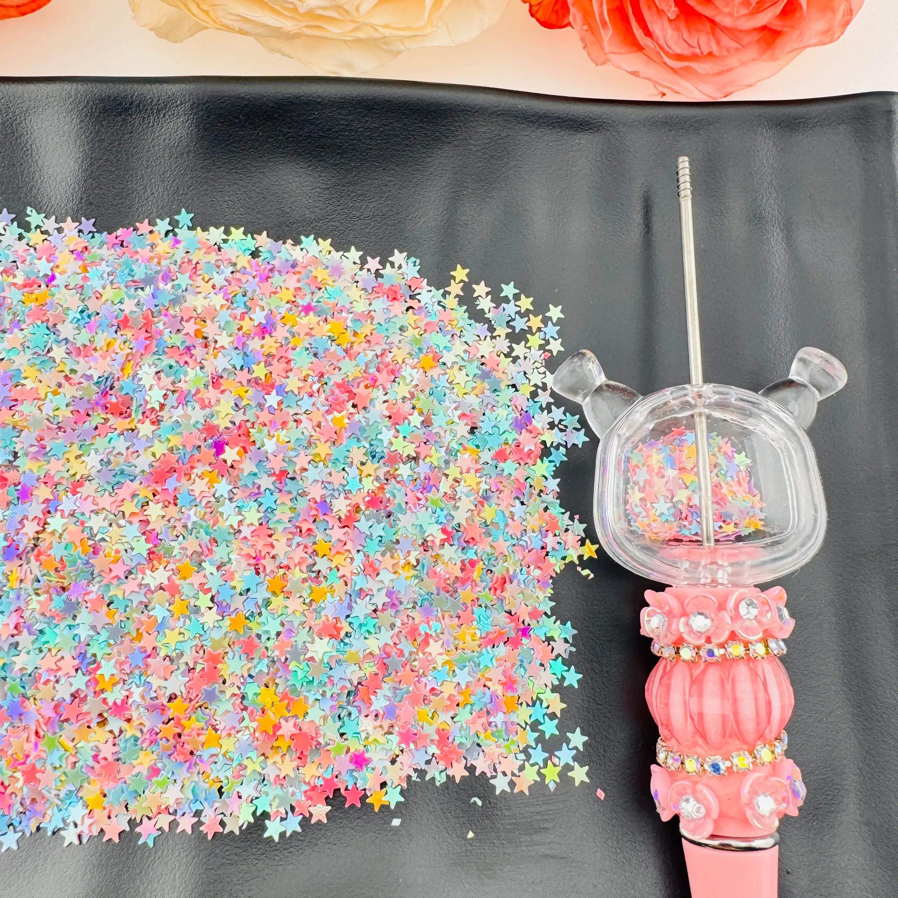 FS101811-Random Mixed Star Flash Chips Zoe DIY Wholesale