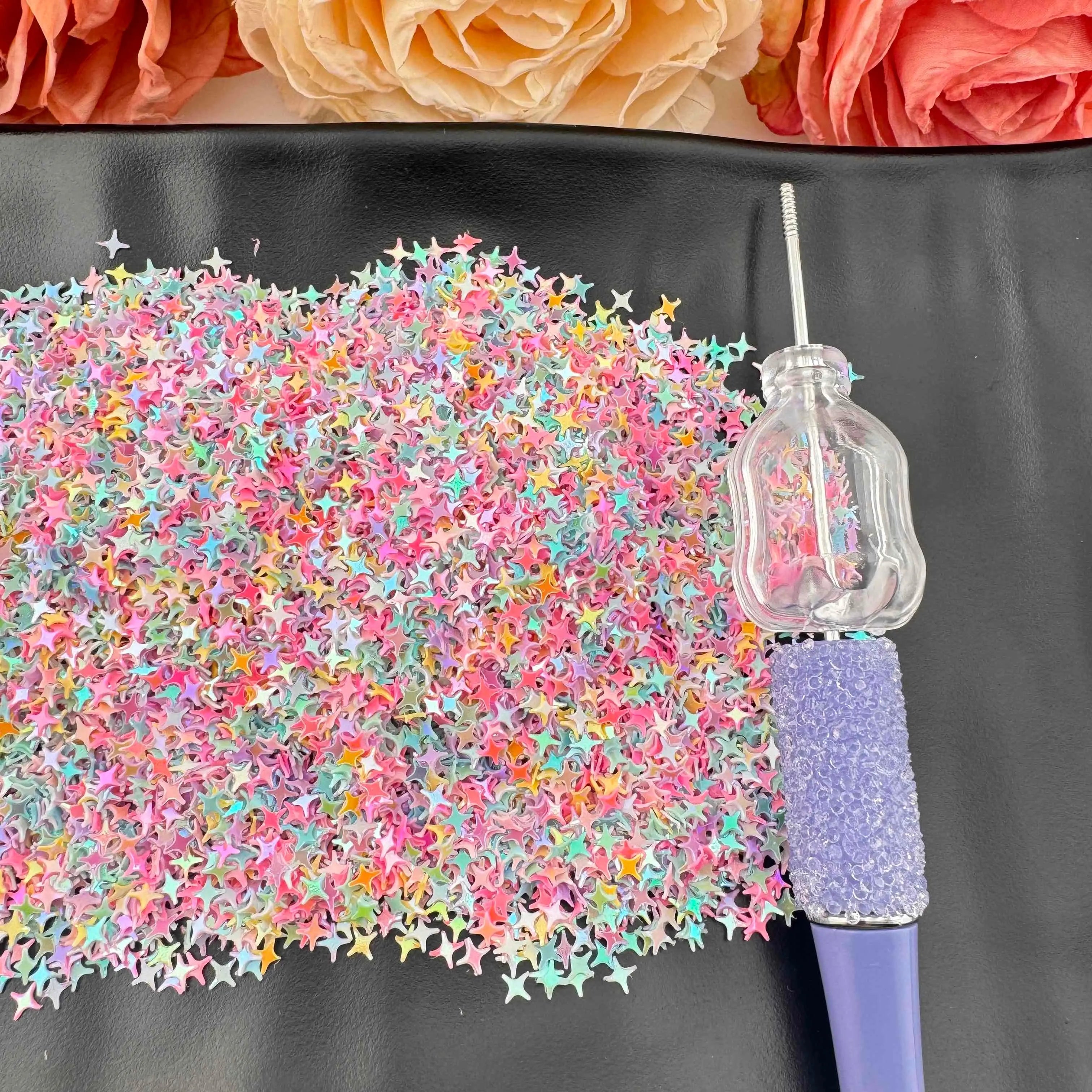 FS101828-Random Mixed Star Flash Chips Zoe DIY Wholesale
