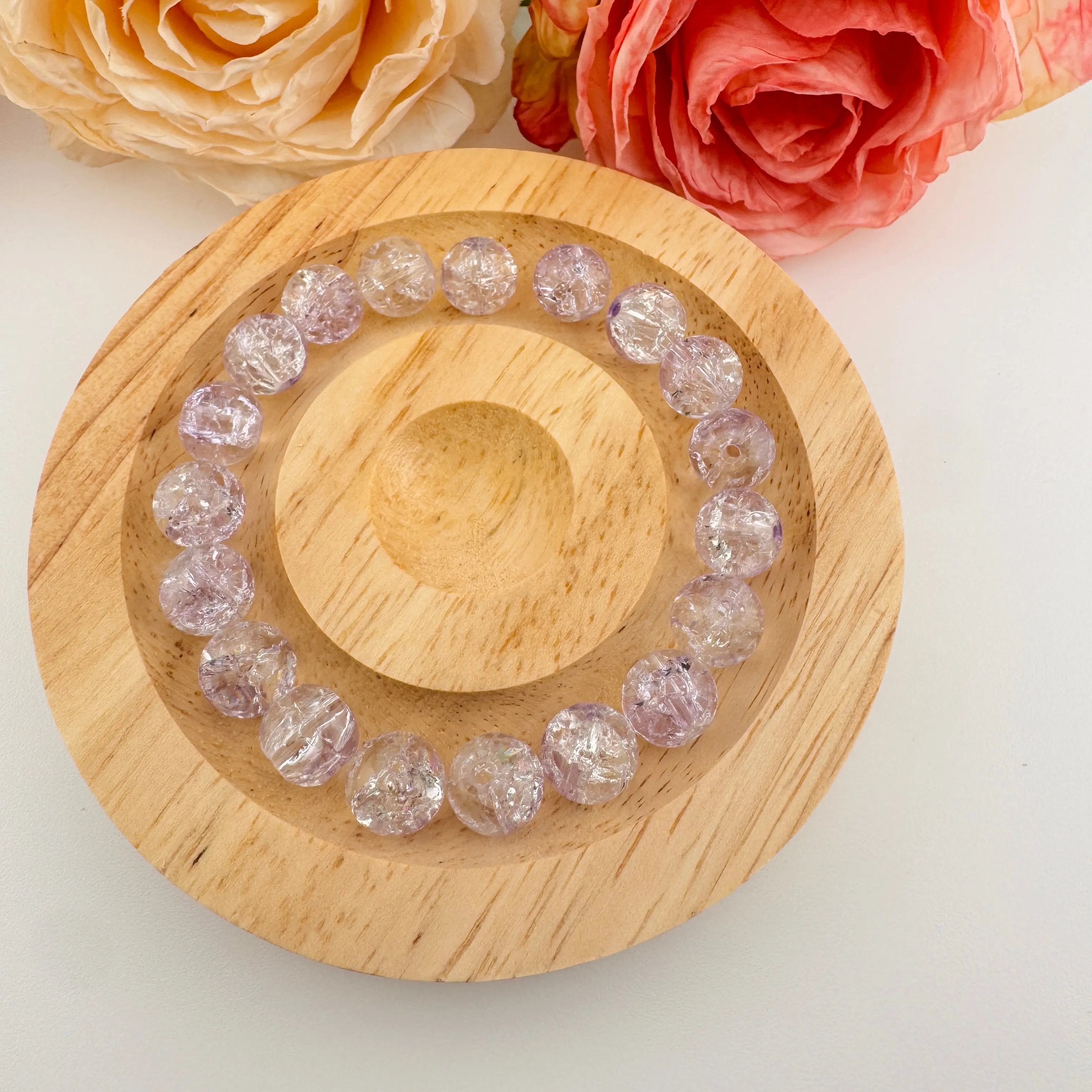 FS101839-About 10mm Gradient Purple Crack Glass Beads For Jewelry Making