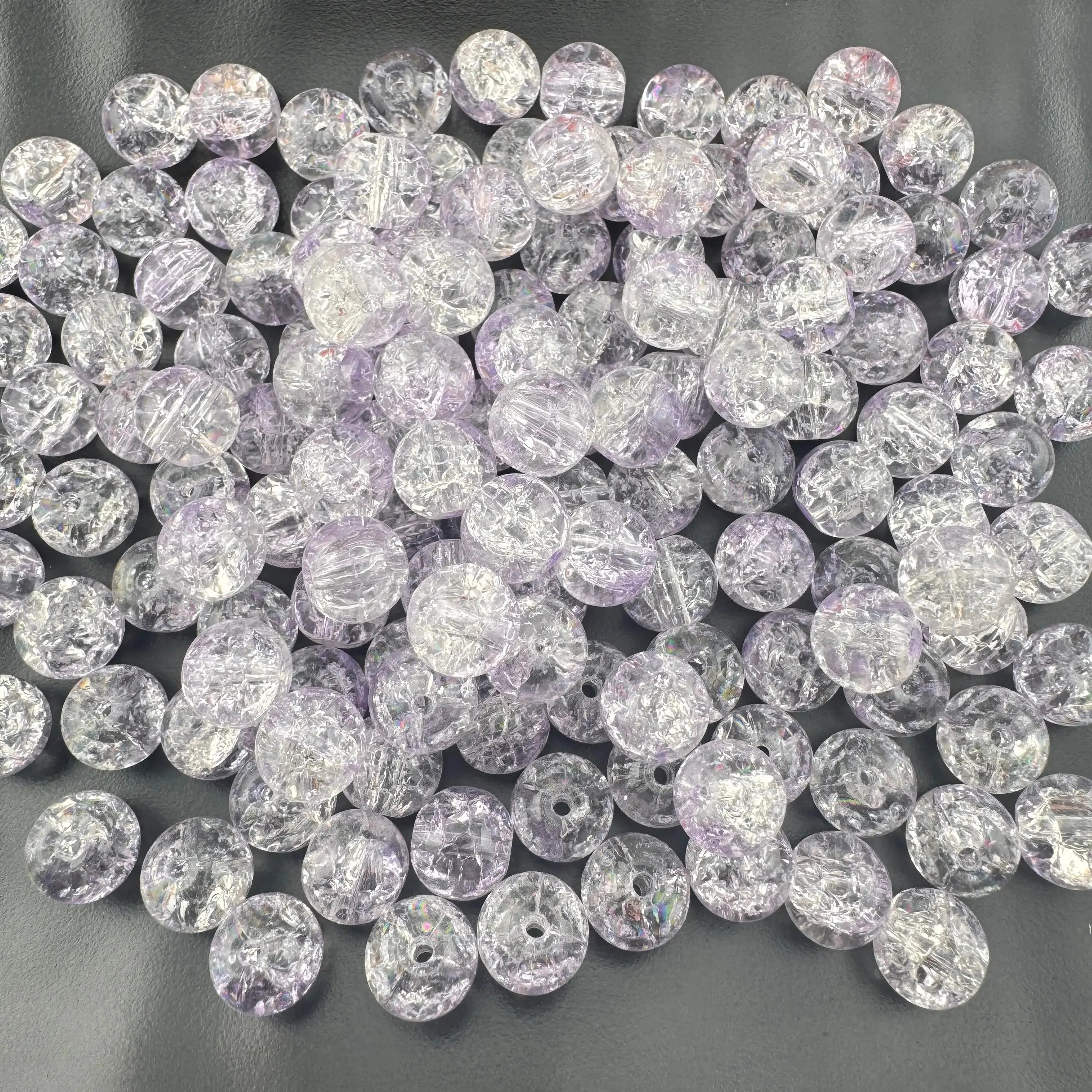 FS101839-About 10mm Gradient Purple Crack Glass Beads For Jewelry Making Zoe DIY Wholesale