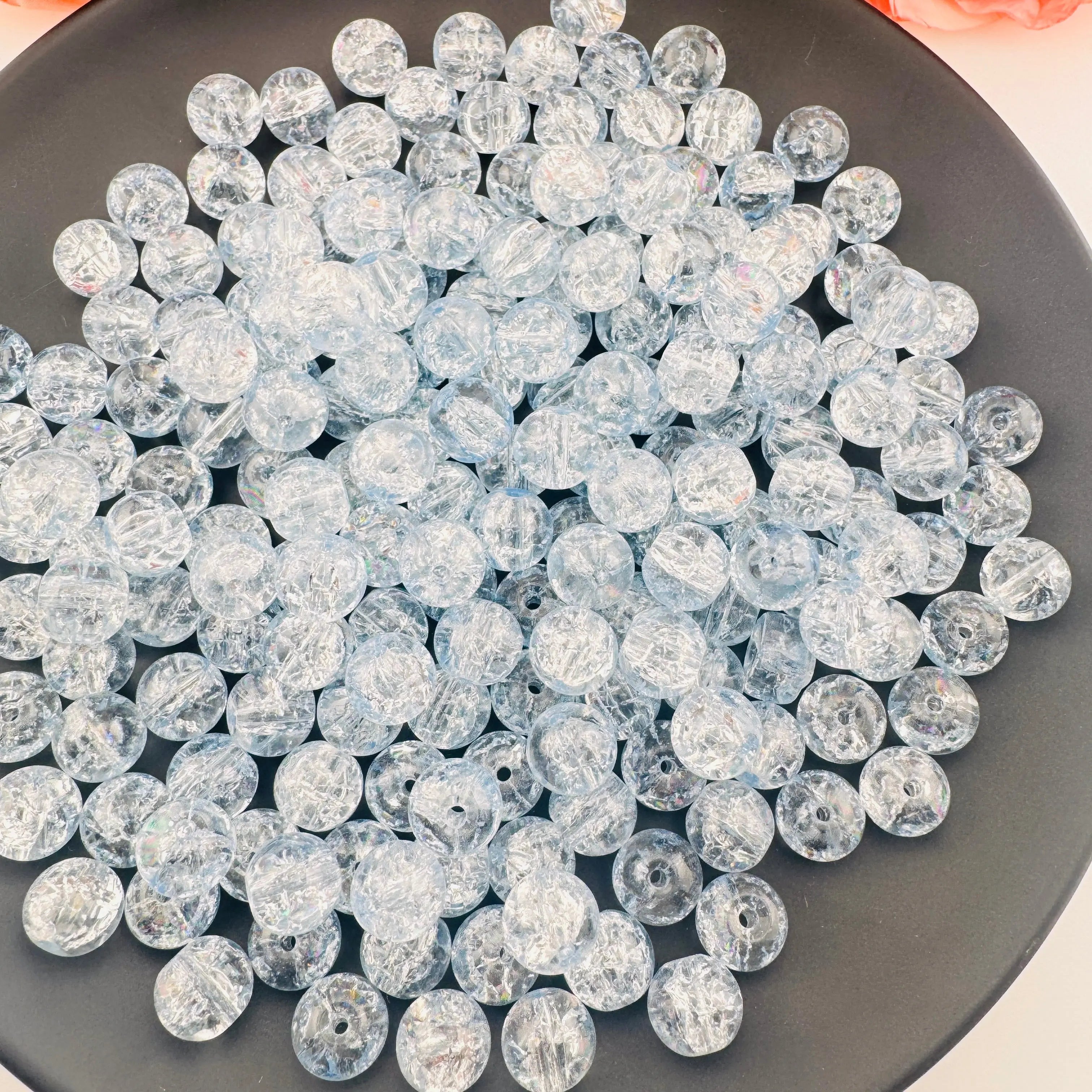 FS101840-About 10mm Cracked Glass Beads For Jewelry Making
