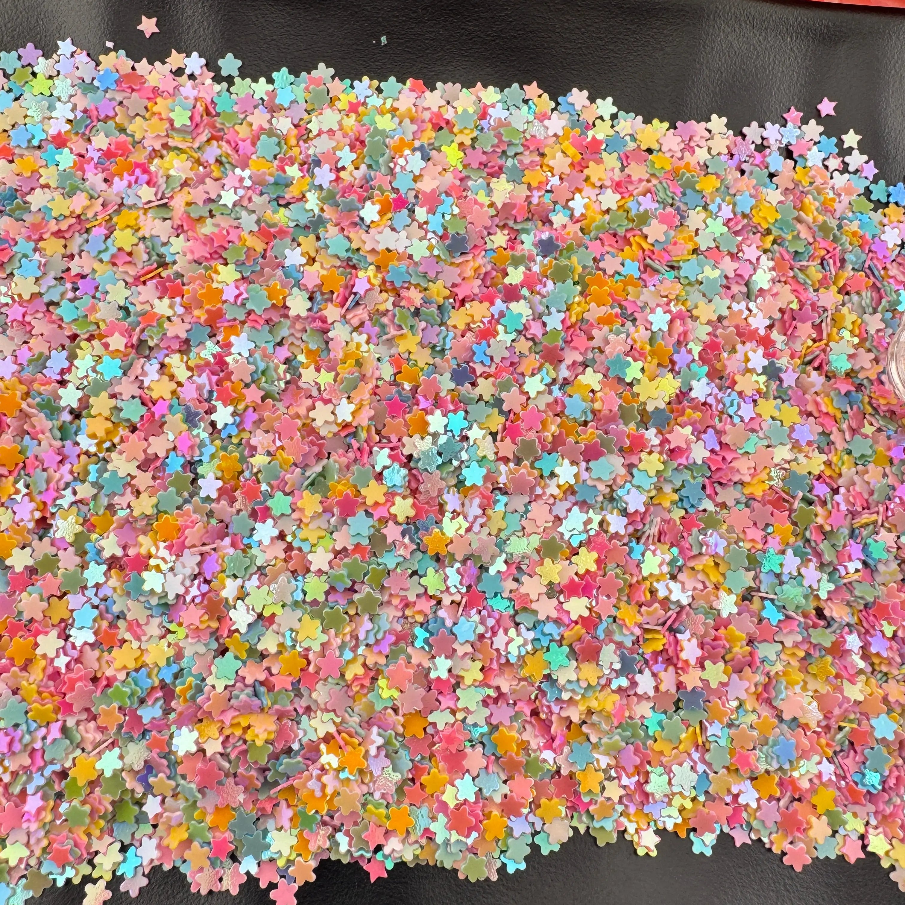 FS101845-Random Mixed Star Flash Chips Zoe DIY Wholesale
