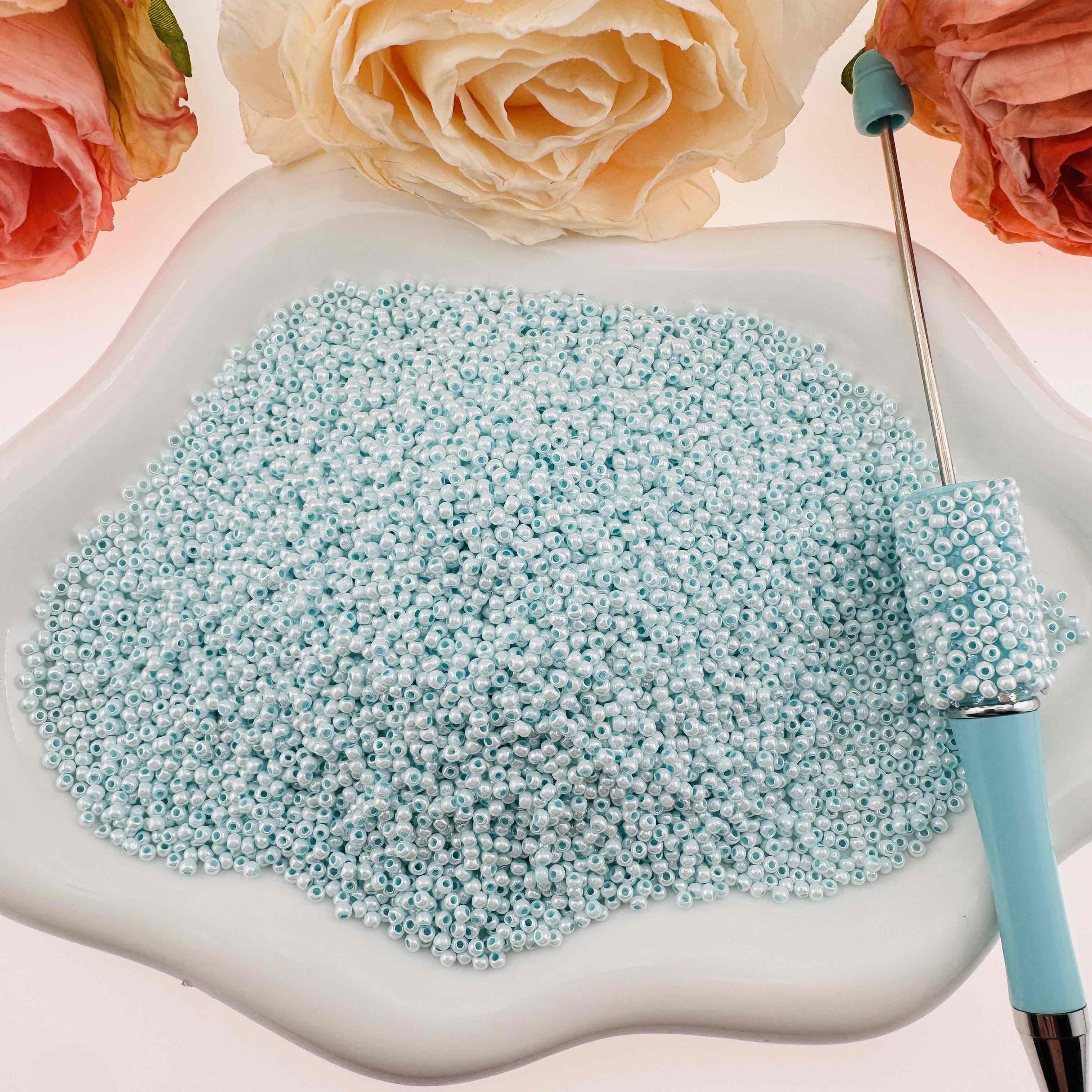 FS101906-1mm Mini Glass Beads With Hole Zoe DIY Wholesale