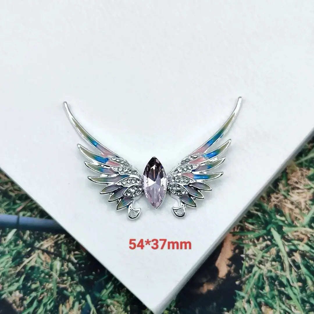 FS101944-54*37mm Alloy Oil Dropping Crystal Angle Wings Zoe DIY Wholesale