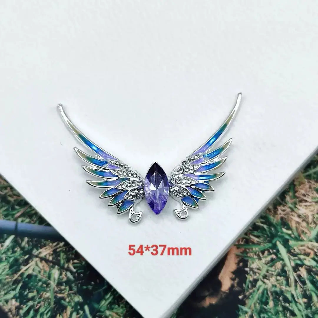 FS101944-54*37mm Alloy Oil Dropping Crystal Angle Wings Zoe DIY Wholesale
