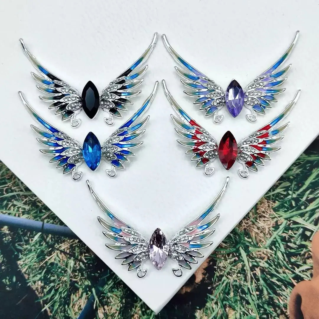 FS101944-54*37mm Alloy Oil Dropping Crystal Angle Wings Zoe DIY Wholesale