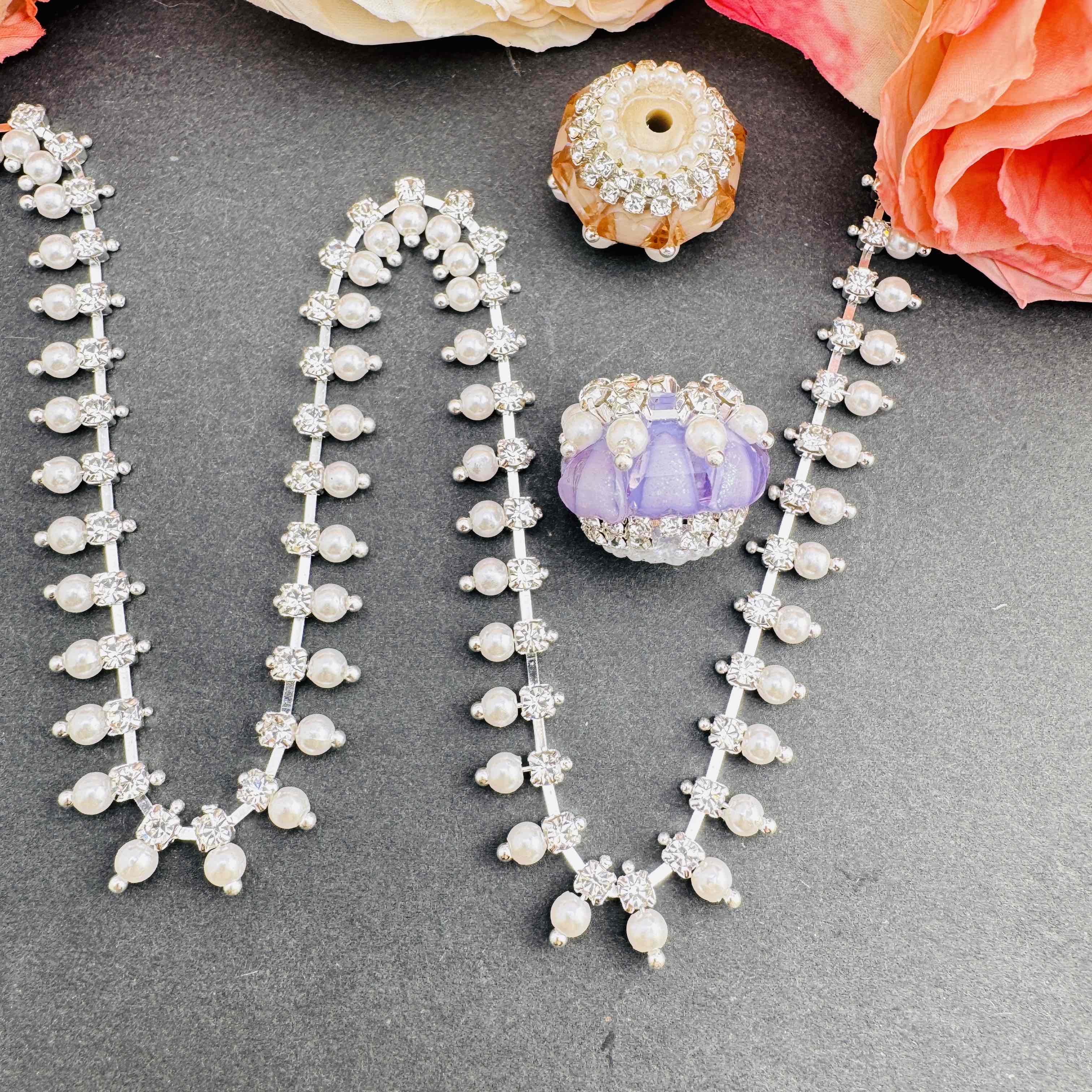 FS10195-4mm Pearl Claw Chain Zoe DIY Wholesale