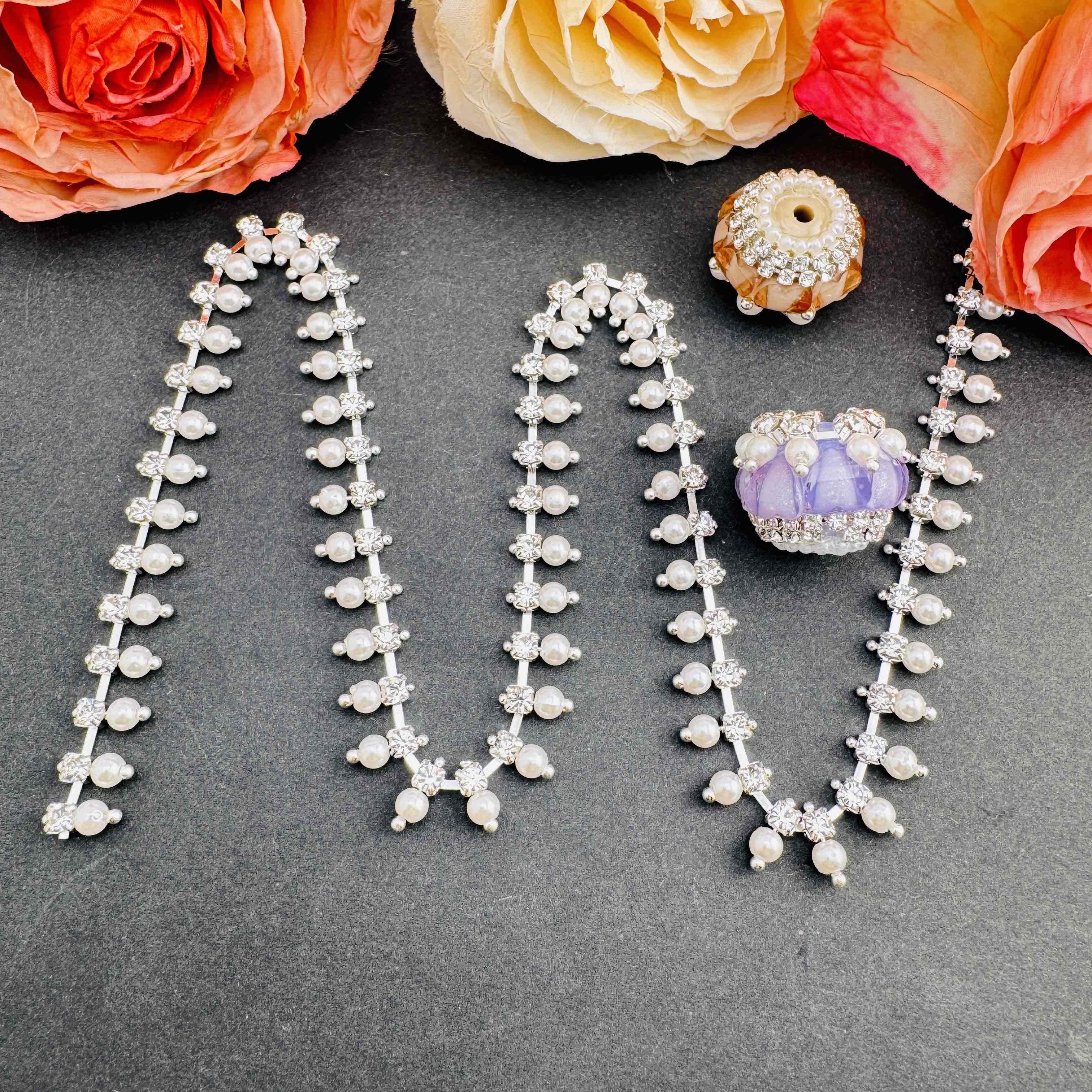 FS10195-4mm Pearl Claw Chain Zoe DIY Wholesale