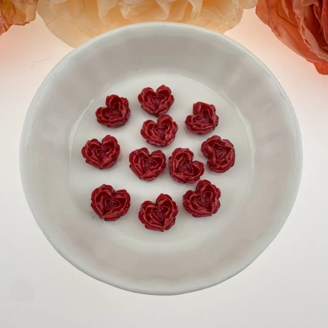 FS102214-About 8×9mm Heart Soft Flower Nail Charms Zoe DIY Wholesale
