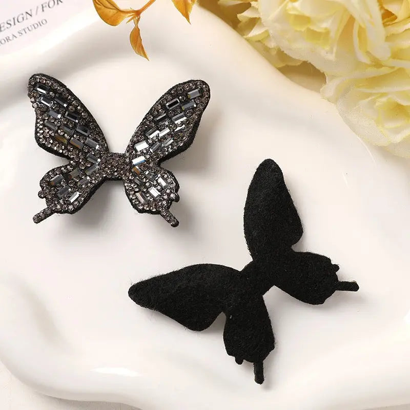 FS10224-Full Diamond Butterfly Fabric Patch Zoe DIY Wholesale