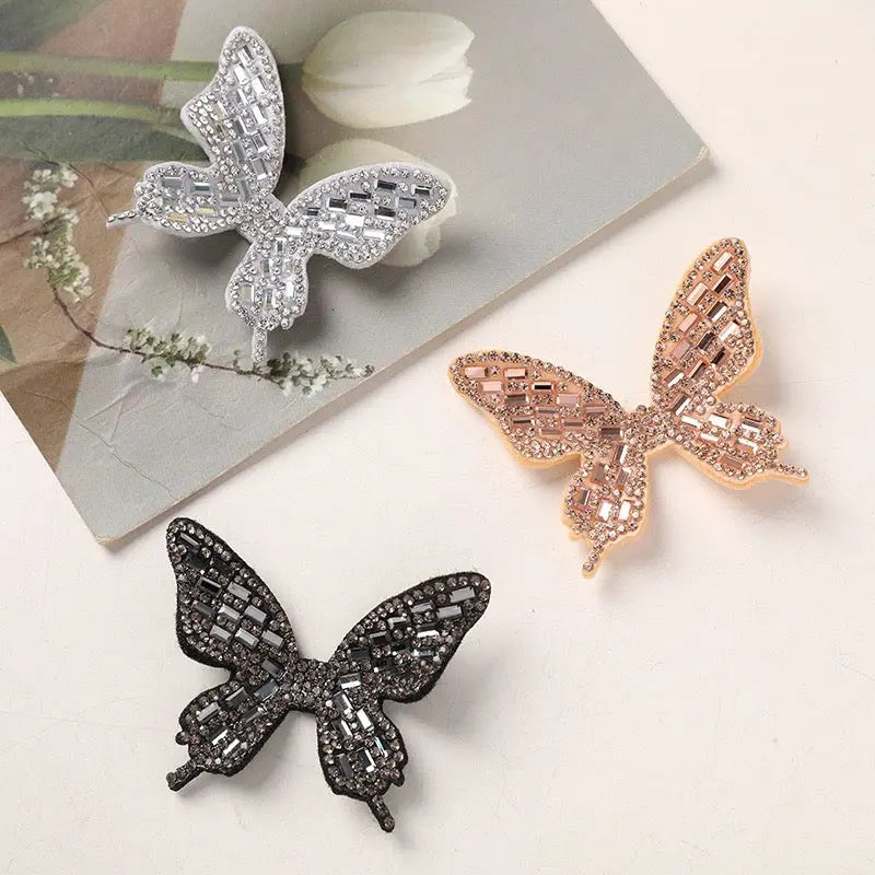 FS10224-Full Diamond Butterfly Fabric Patch Zoe DIY Wholesale