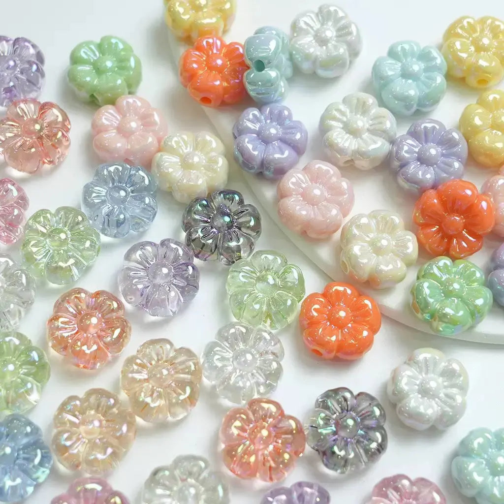 FS102259-About 20mm Flower Acrylic Beads Zoe DIY Wholesale