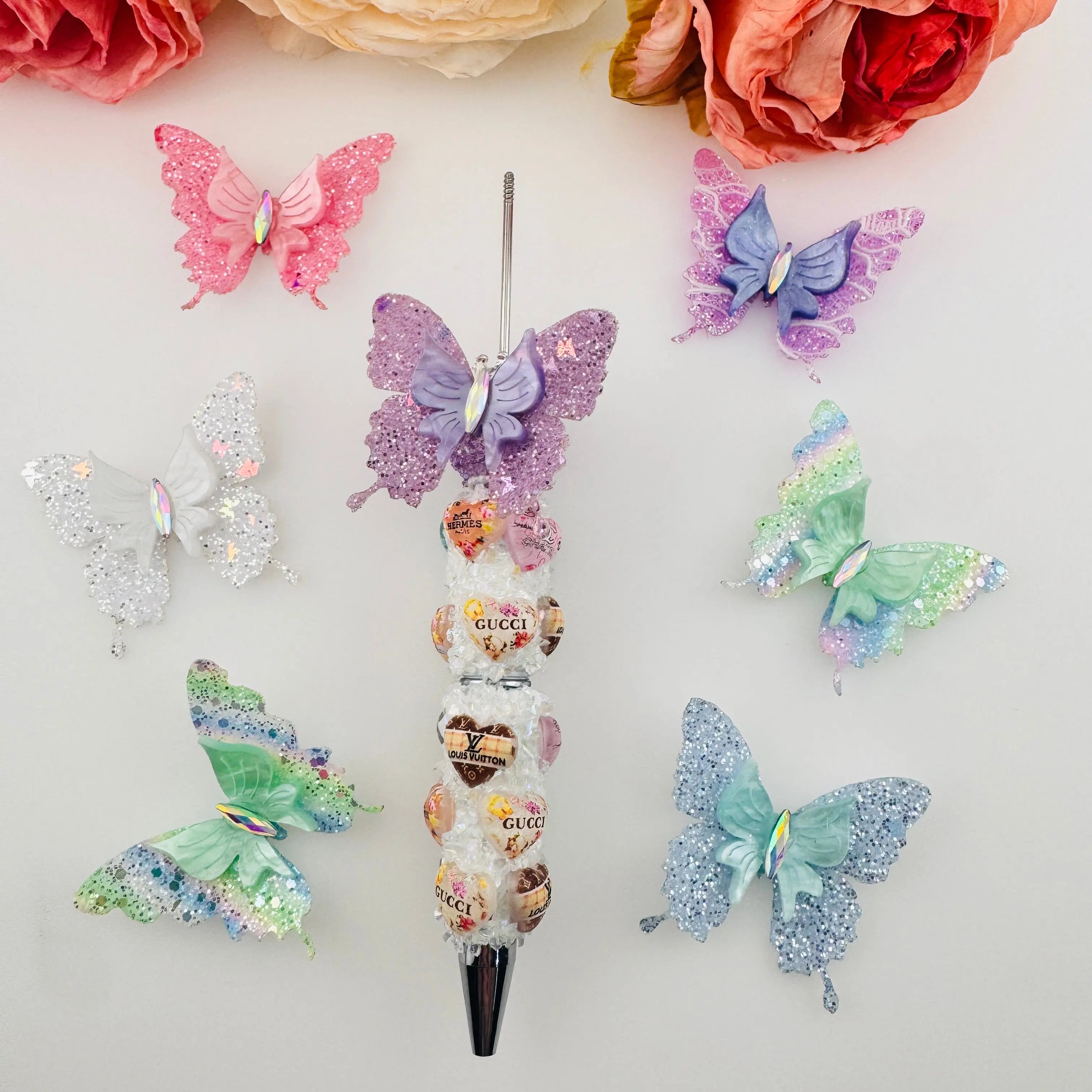 FS10229-Mixed Color Sparkling Sequin Butterfly Farbic Patch 41×38mm Zoe DIY Wholesale