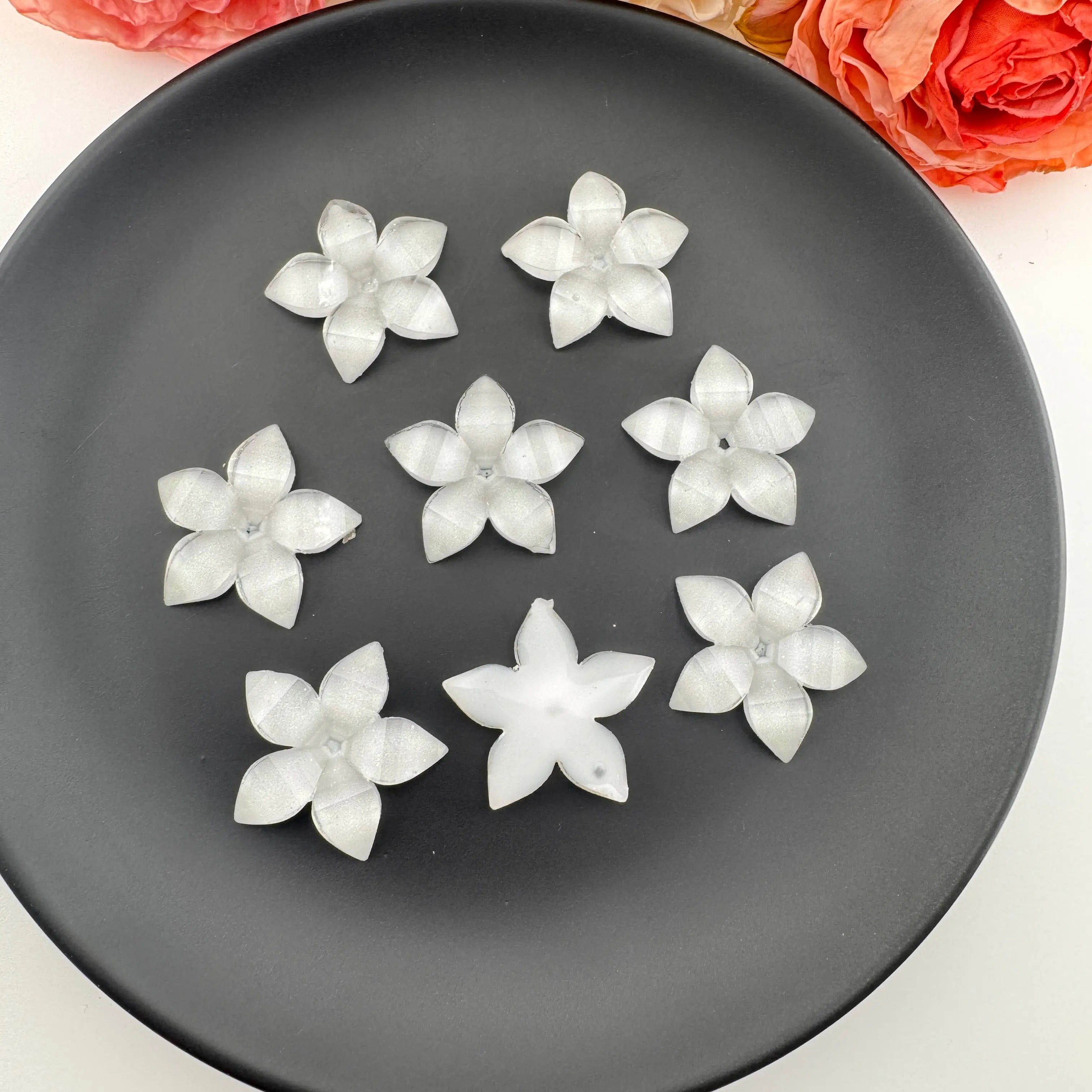 FS102310-About 25mm Resin Flower Patch Zoe DIY Wholesale