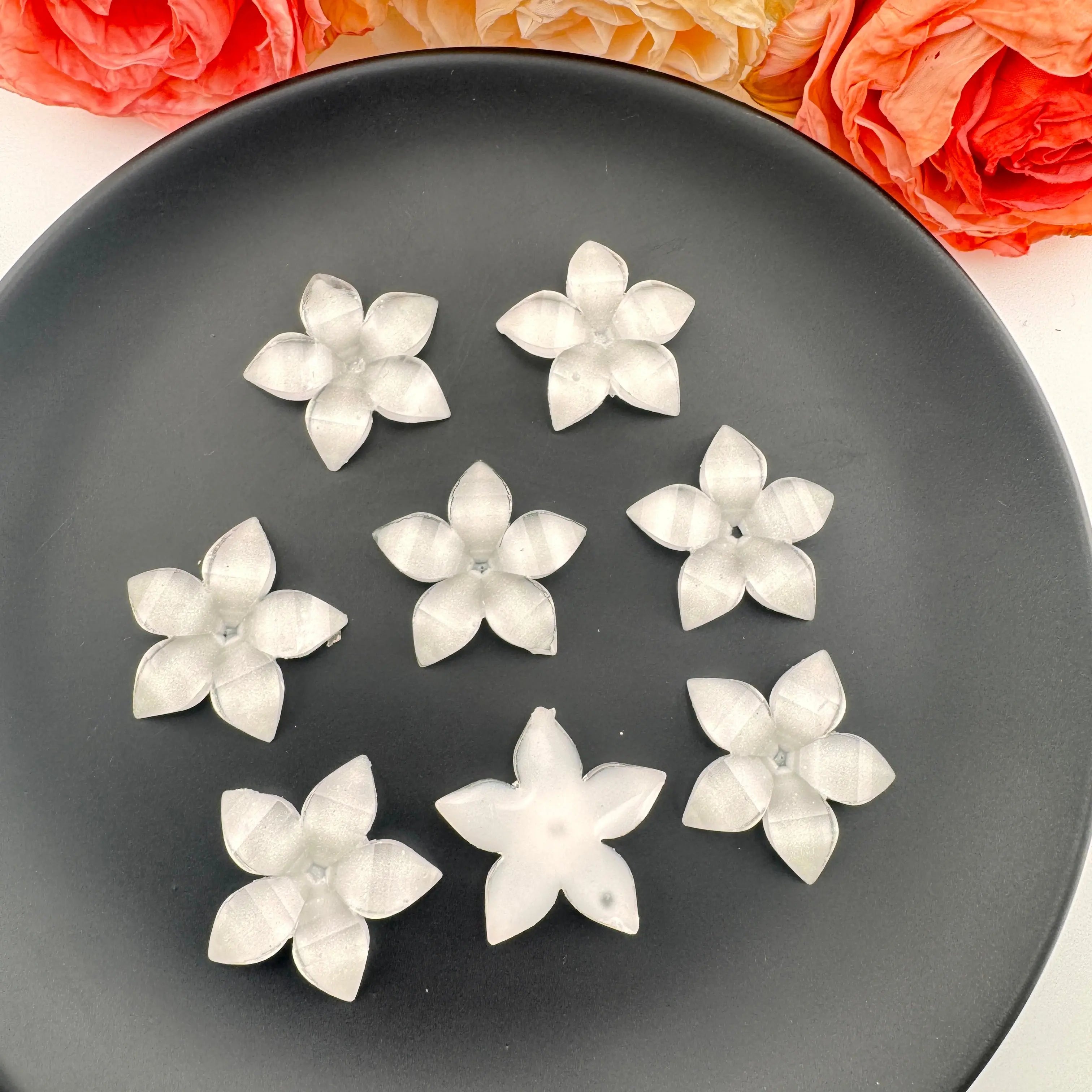FS102310-About 25mm Resin Flower Patch Zoe DIY Wholesale