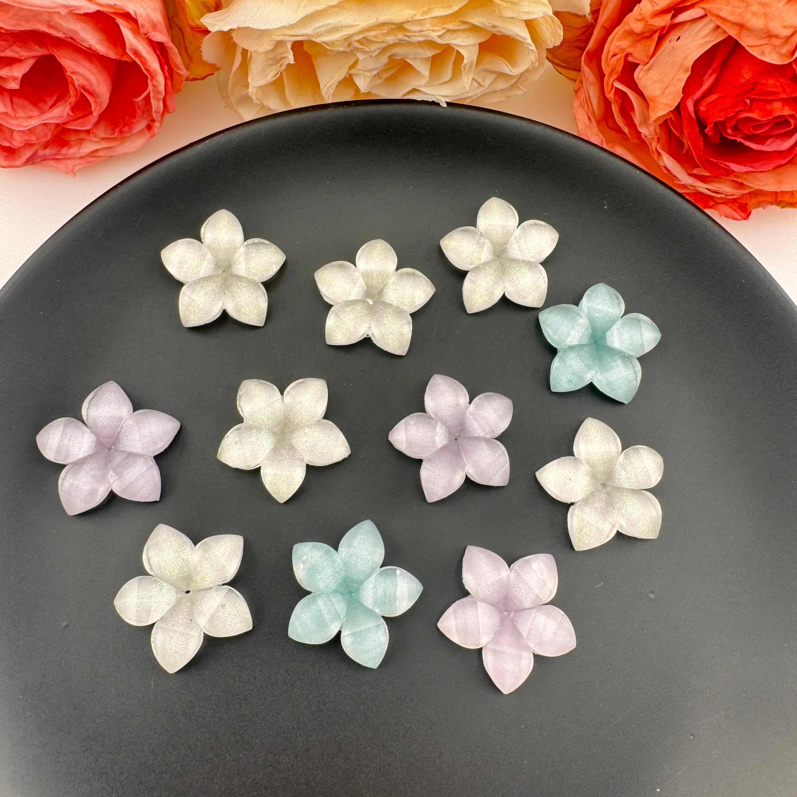FS102311-About 22mm Flower Resin Patch Zoe DIY Wholesale