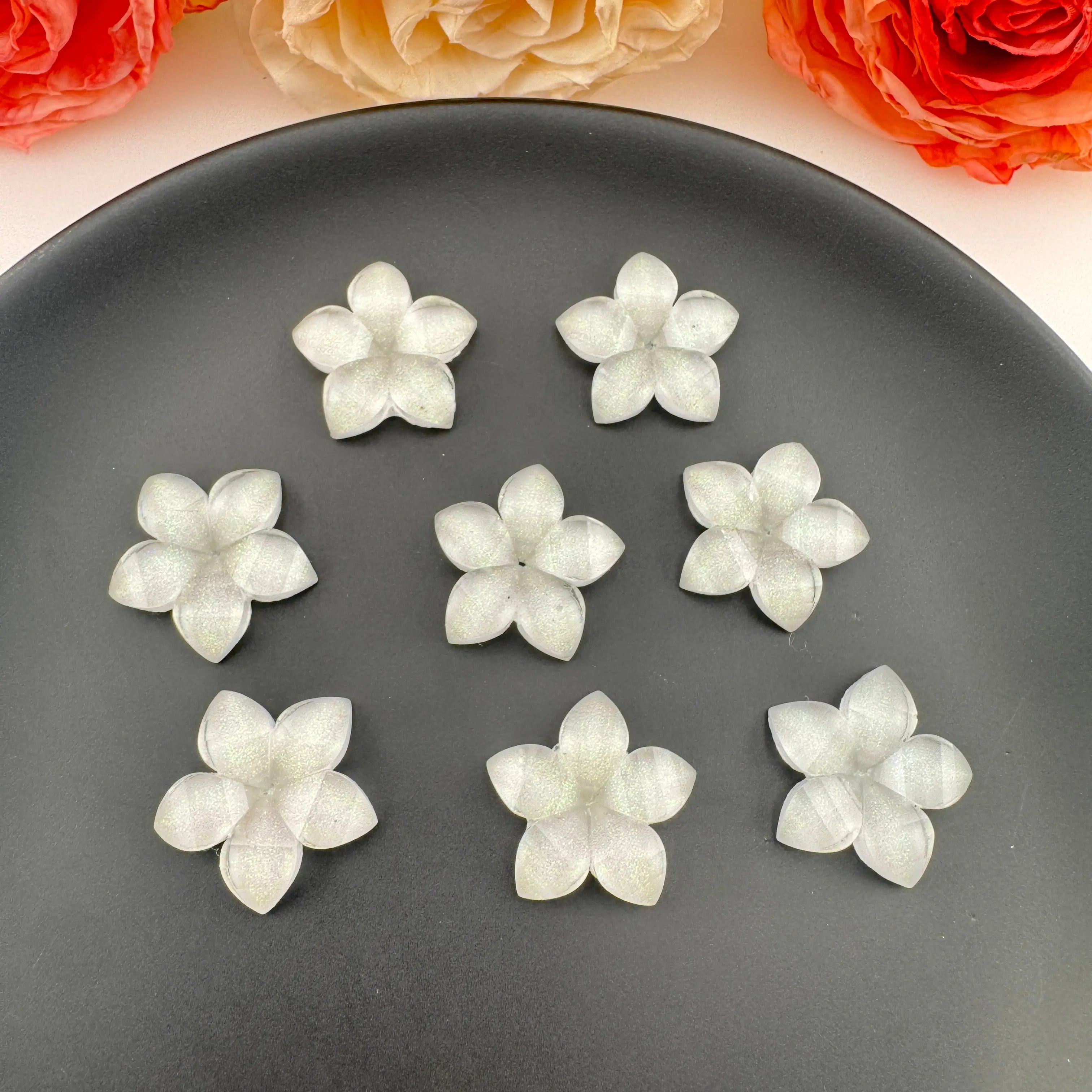 FS102311-About 22mm Flower Resin Patch Zoe DIY Wholesale