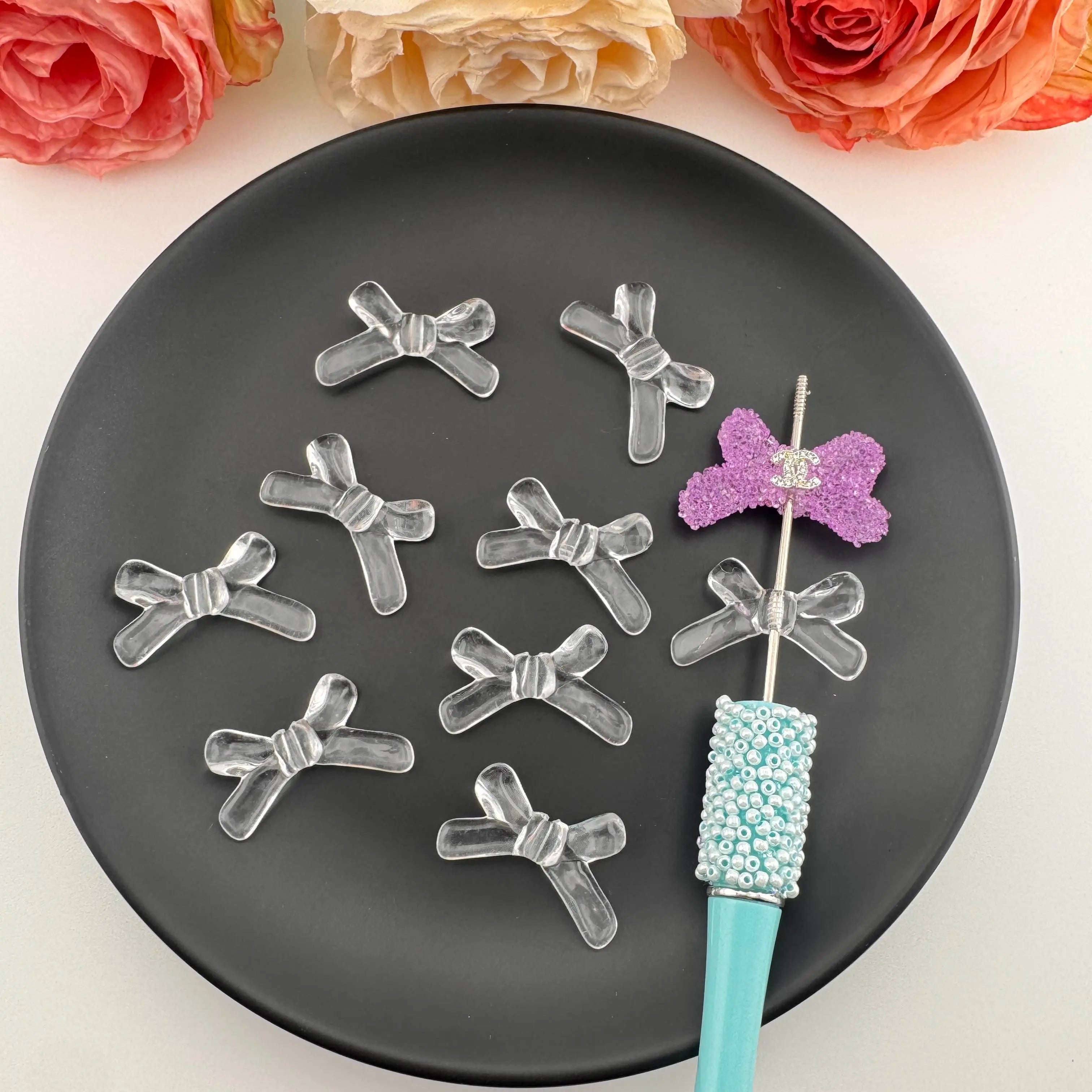 FS102315-About 26×32×20mm Bow Acrylic Based Beads Zoe DIY Wholesale