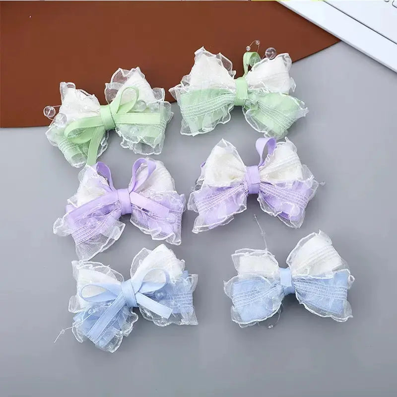 FS10243-Lace Farbic Bow For DIY Project Zoe DIY Wholesale