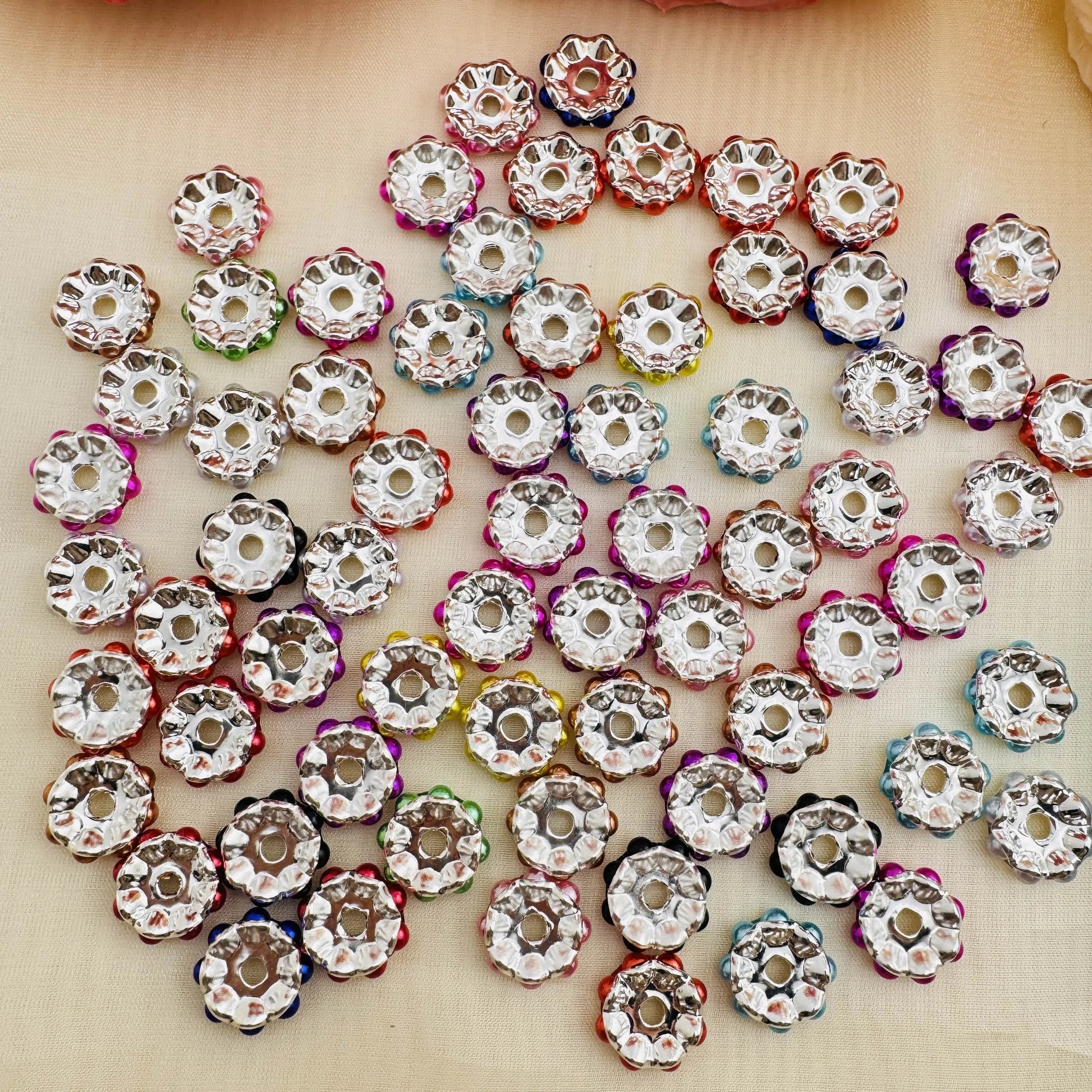 FS10247-13mm Random Mixed Pearl Wave Spacer Beads Zoe DIY Wholesale