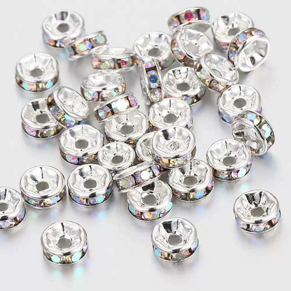FS10248-Mixed Color Circle Diamond Spacer Fit For Beadable Pens Jewelry Making Zoe DIY Wholesale