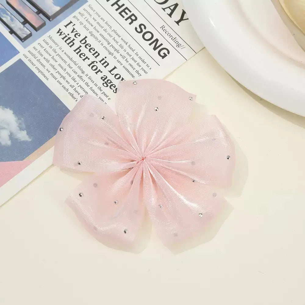 FS10286-Random Mixed Color Farbic Flower Patch For Making Fancy Beads Zoe DIY Wholesale