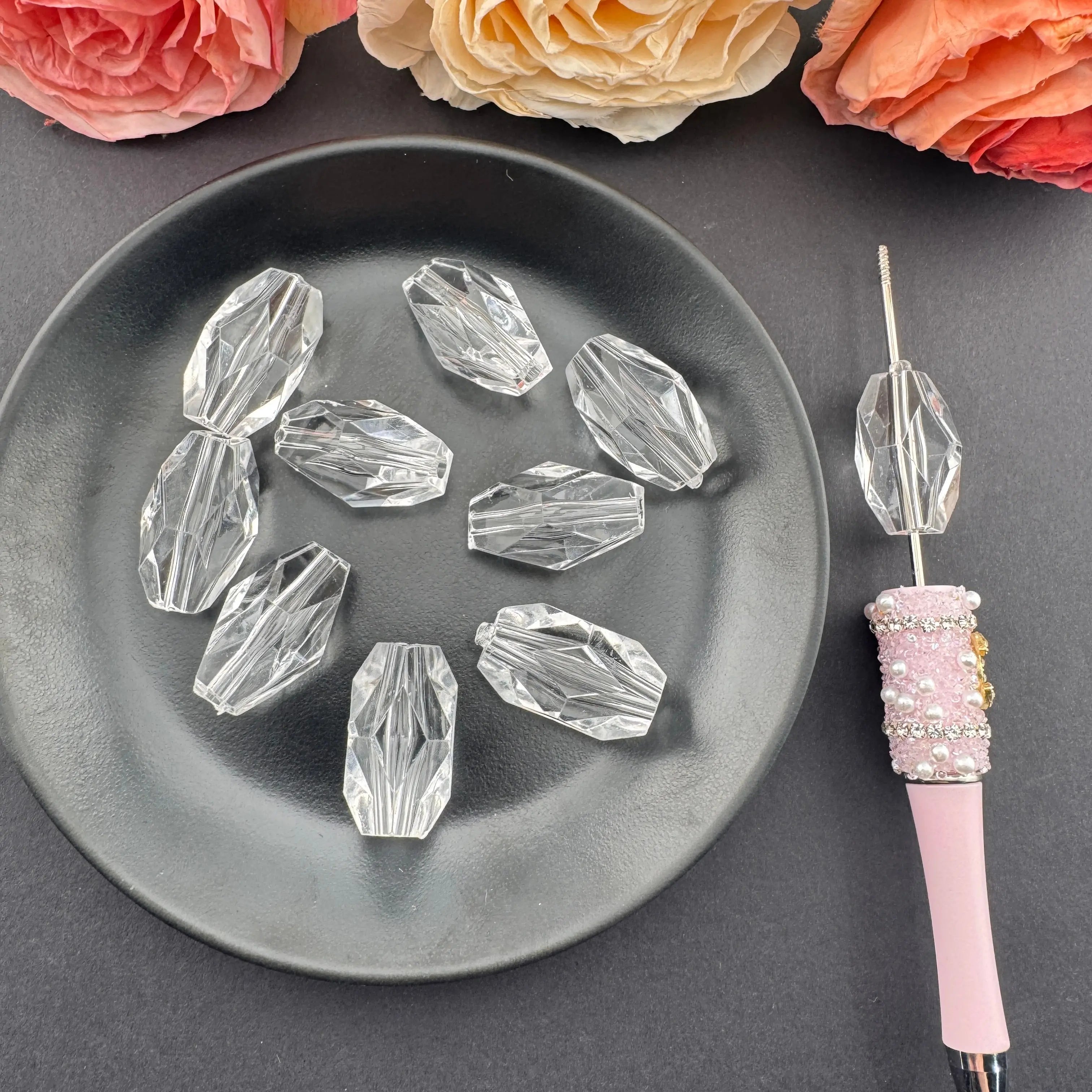 FS10355-About 15×28mm Acrylic Based Beads Zoe DIY Wholesale