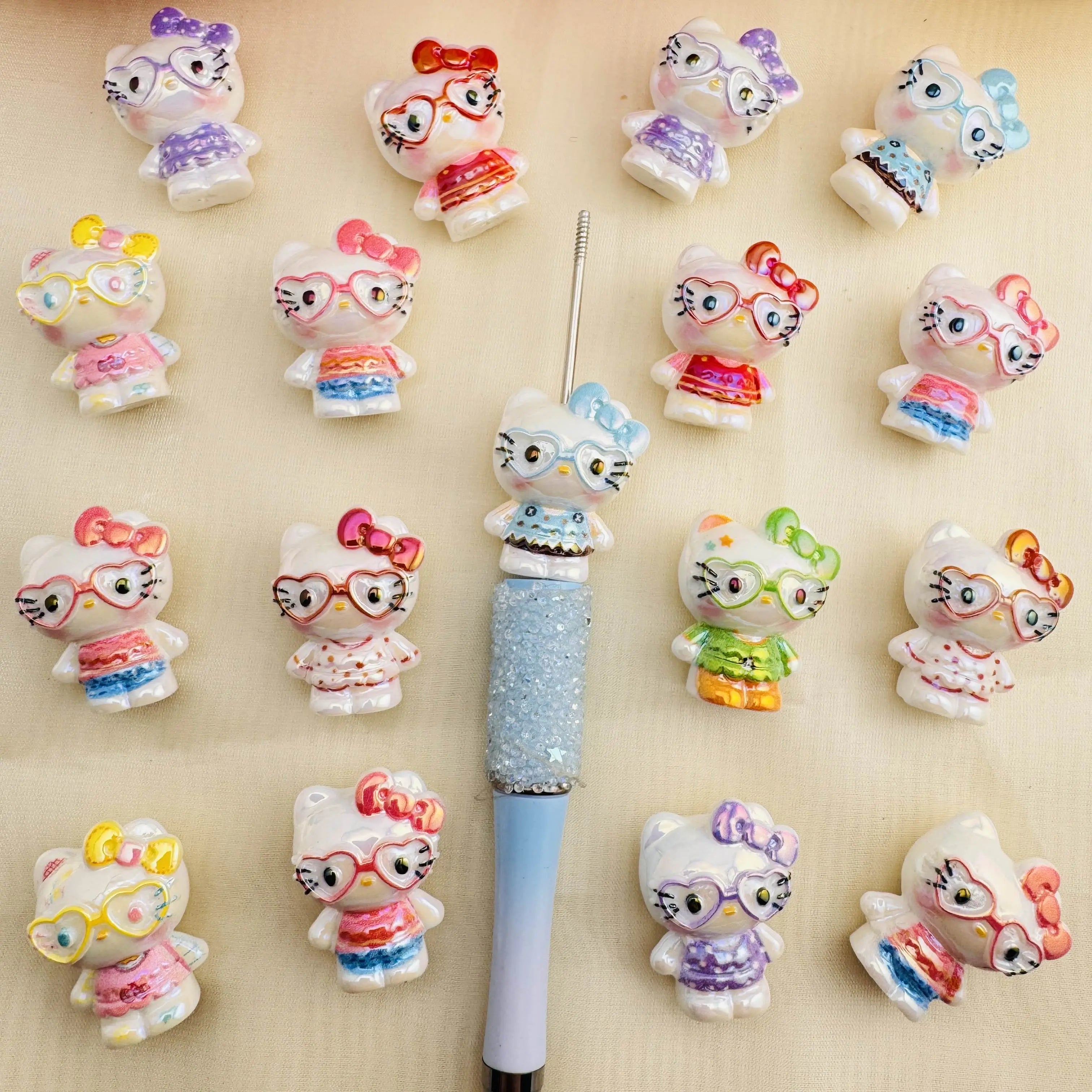 FS10361-20*27mm HK UV Coating Resin Beads For Keychain Beadable Pens Making Zoe DIY Wholesale