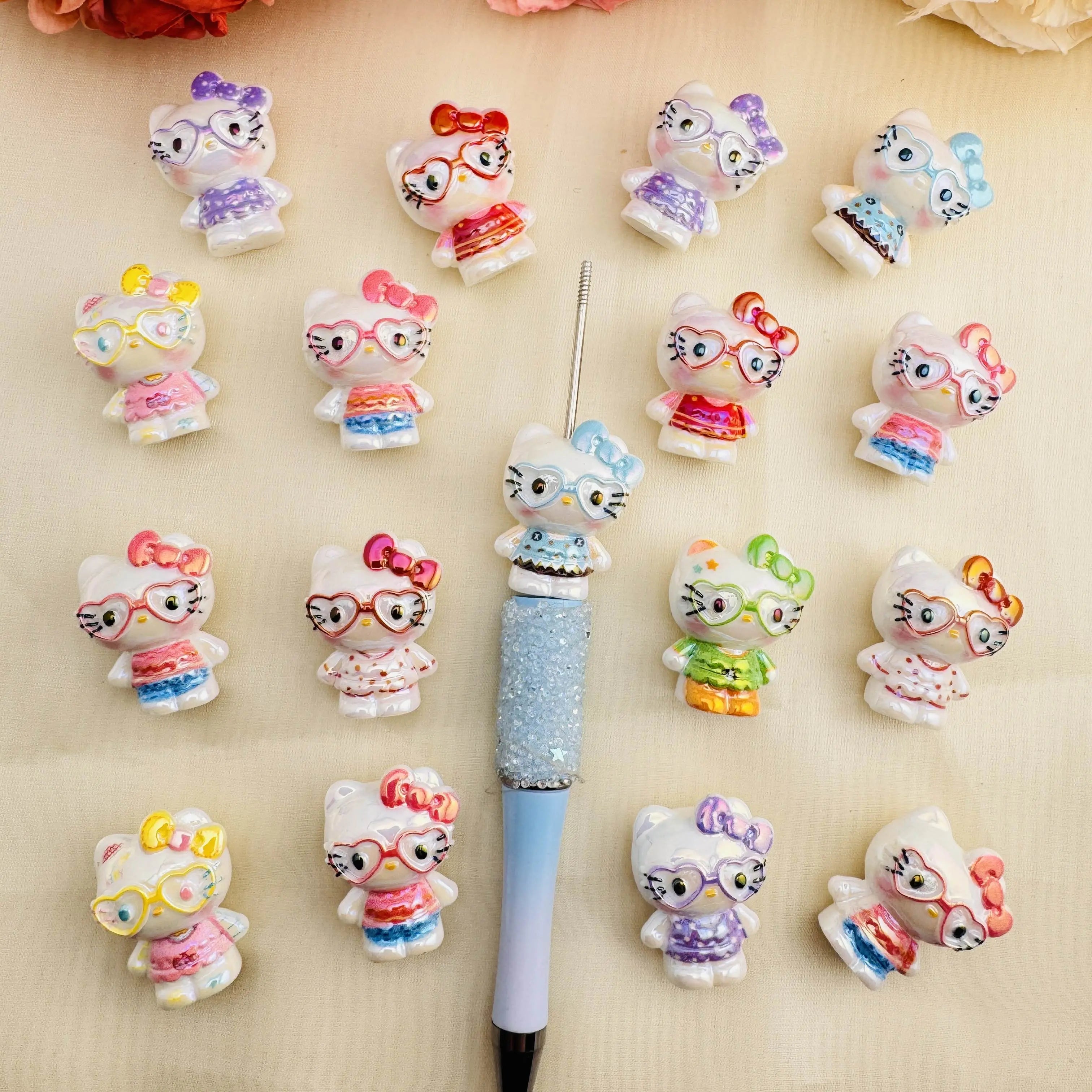 FS10361-20*27mm HK UV Coating Resin Beads For Keychain Beadable Pens Making Zoe DIY Wholesale