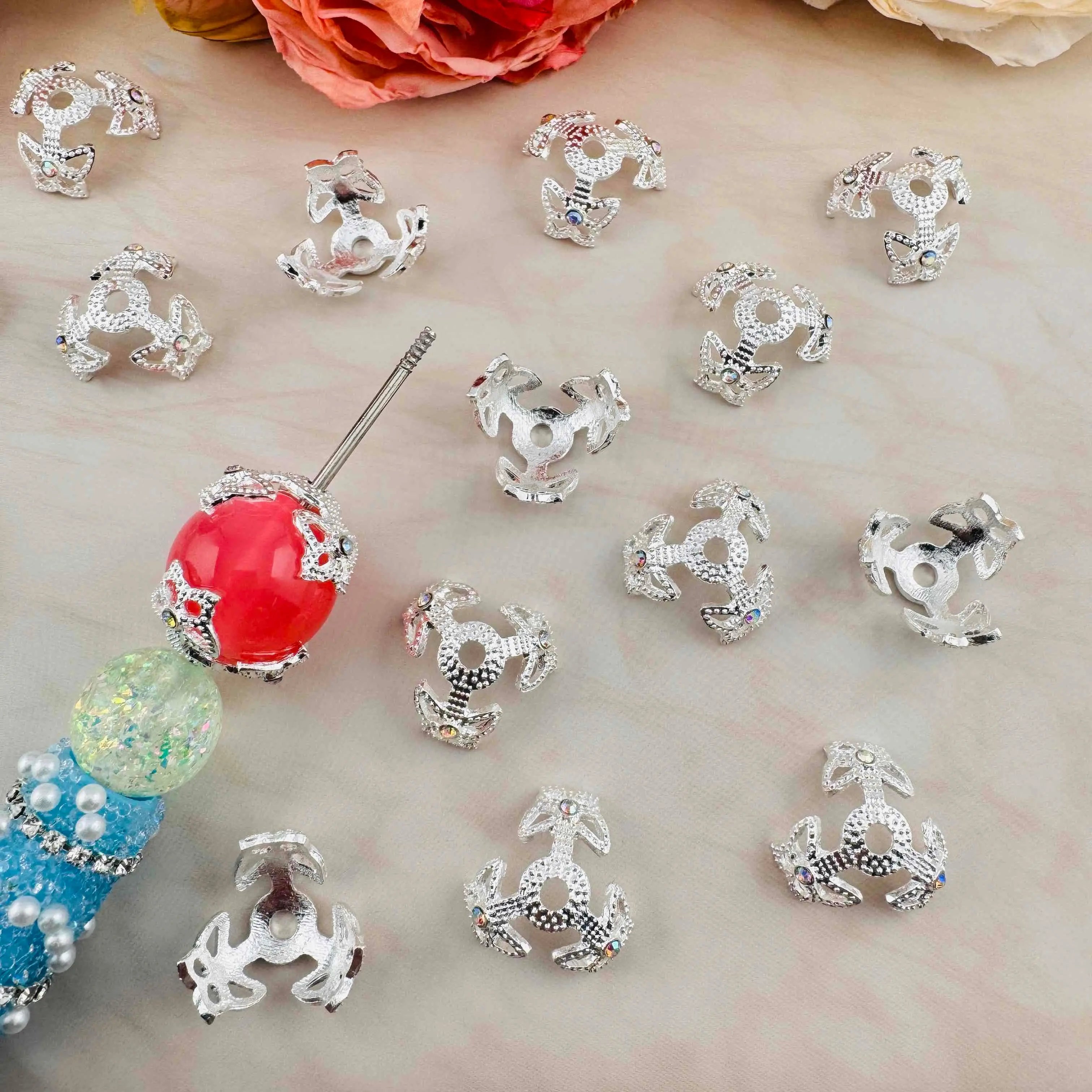 FS10363-19mm Rhinestone Spacer Fit For Beadable Pens Zoe DIY Wholesale