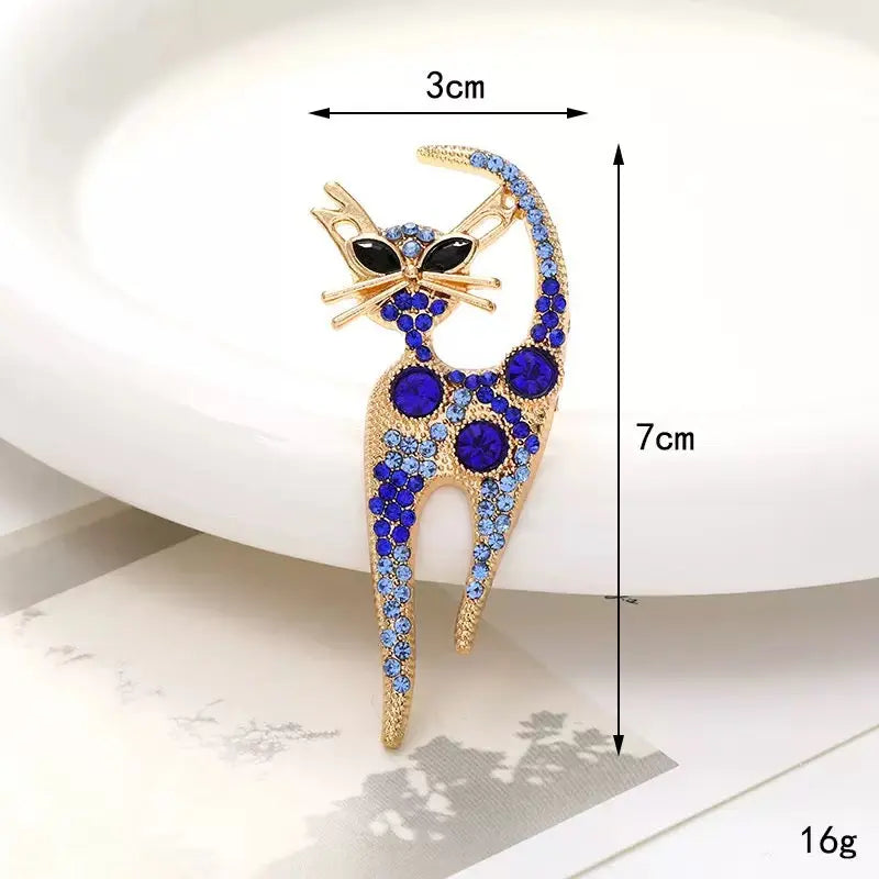 FS10374-3×7cm Diamond Inlaid Cat Alloy Patch For Making Fancy Beads Zoe DIY Wholesale