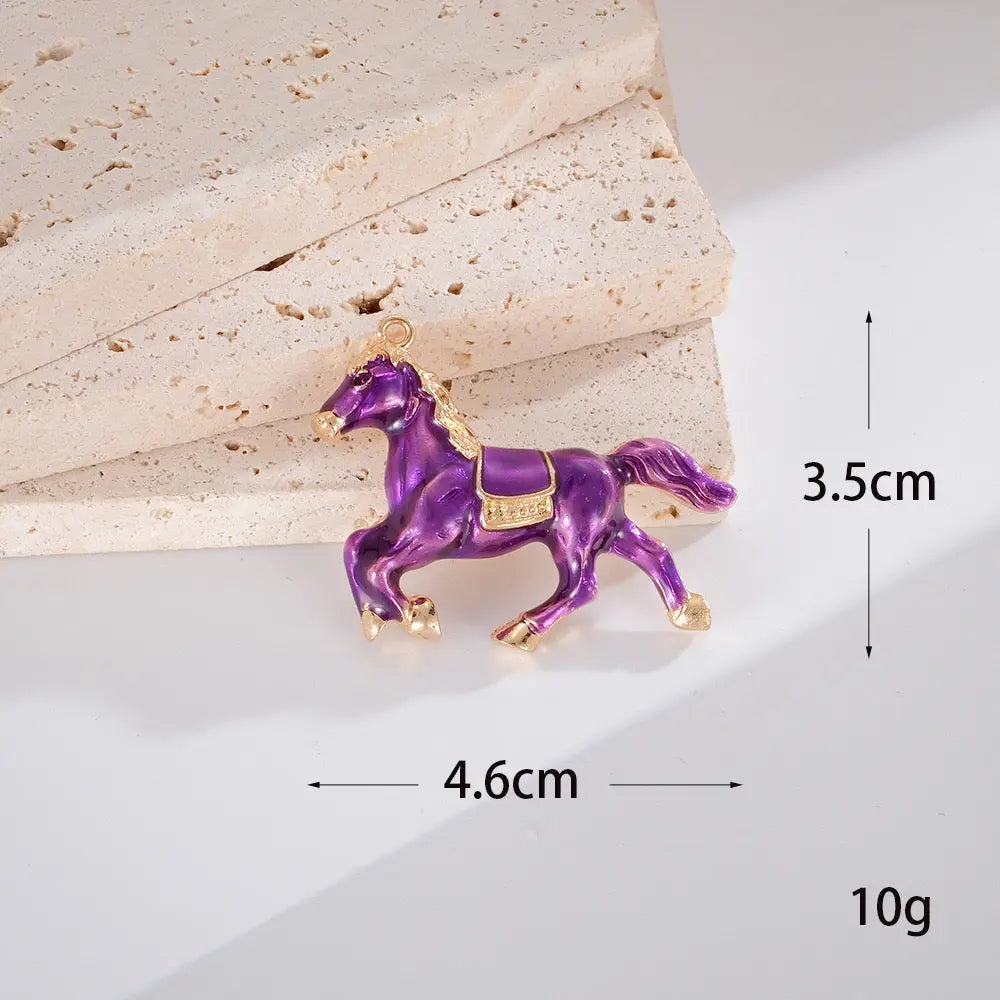 FS10386-4.6×3.5cm Horse Alloy Patch For Making Fancy Beads Zoe DIY Wholesale