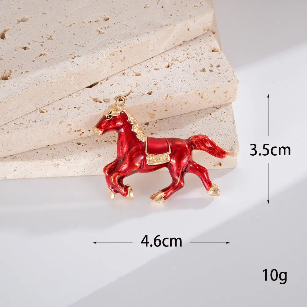 FS10386-4.6×3.5cm Horse Alloy Patch For Making Fancy Beads Zoe DIY Wholesale