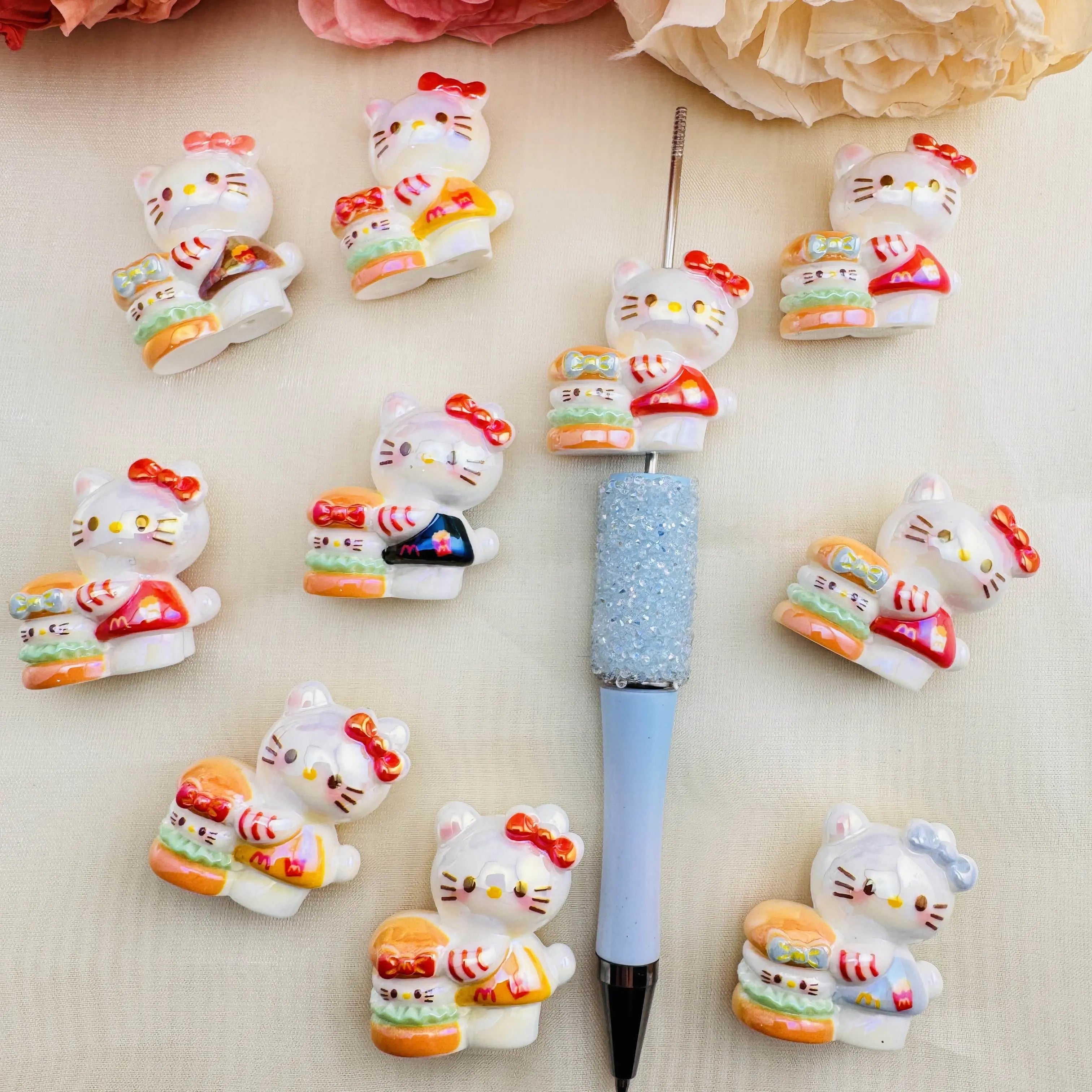 FS10393-About 26×28mm HK Hamburger Resin Beads Zoe DIY Wholesale