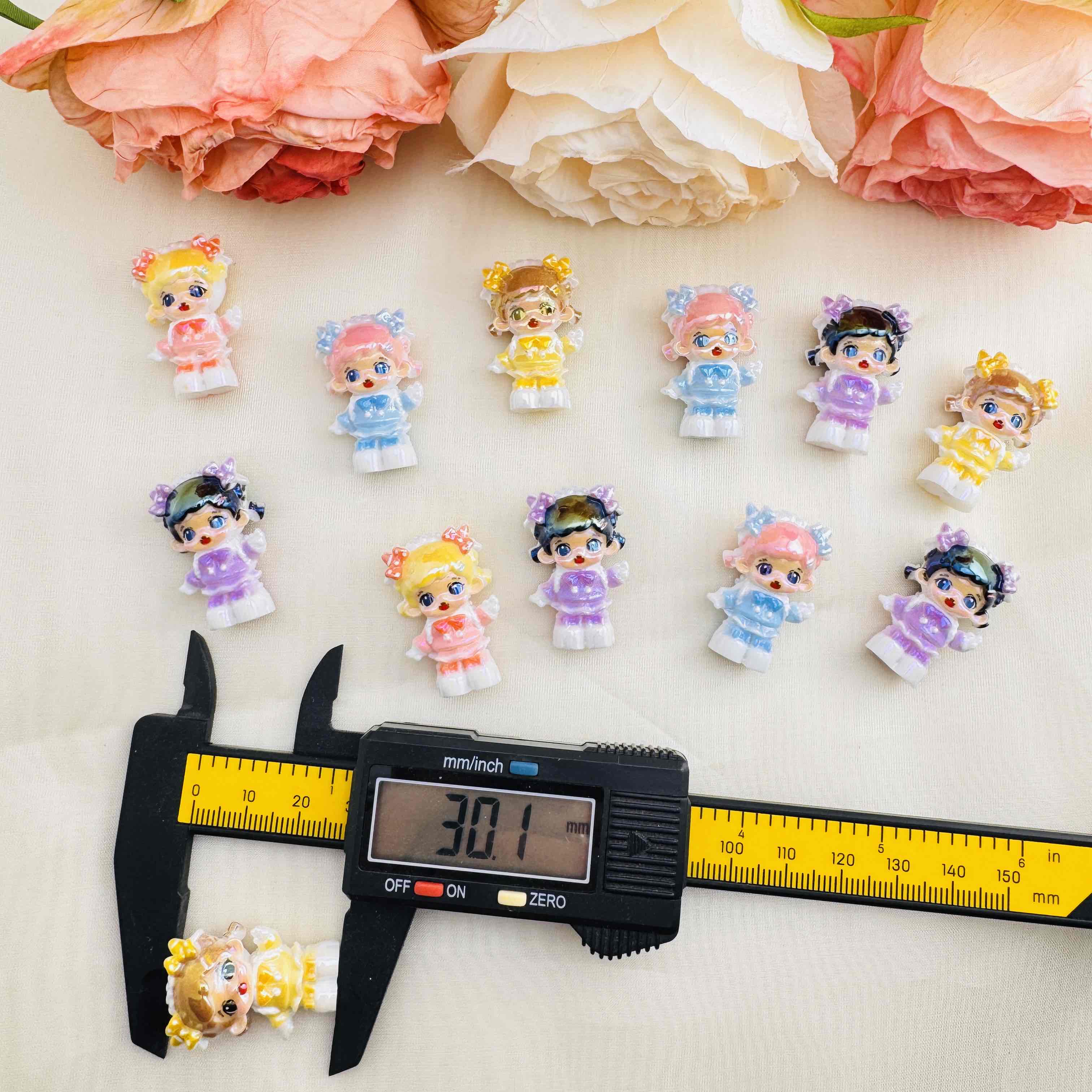 FS10405-About 20×30mm UV Coating Zora Resin Beads Fit For Beadable Pens Keychain Making Zoe DIY Wholesale