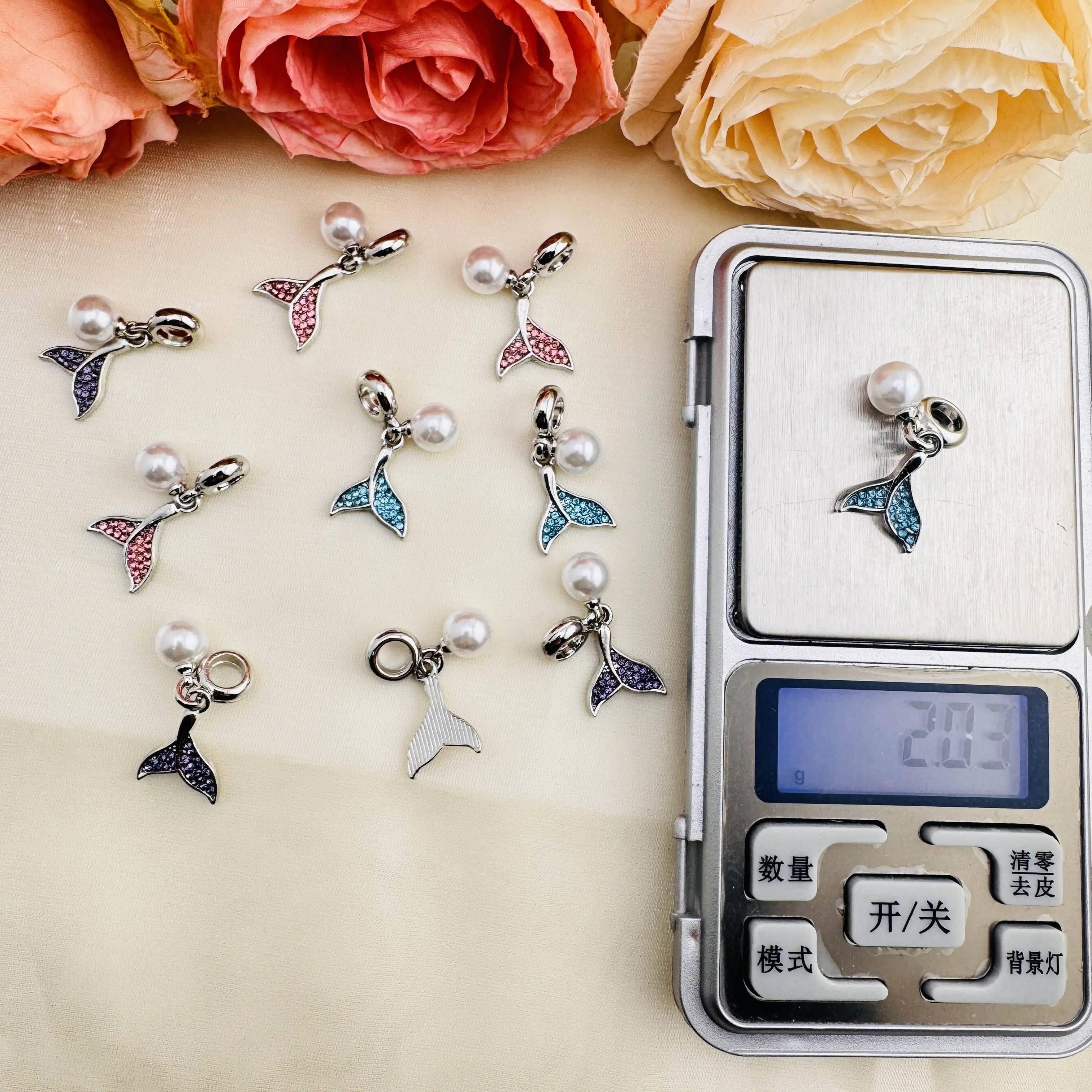 FS10433-12×16mm Random Mixed mermaid Tail Metal Spacer Charms For Beadable Pens Jewelry Making Zoe DIY Wholesale