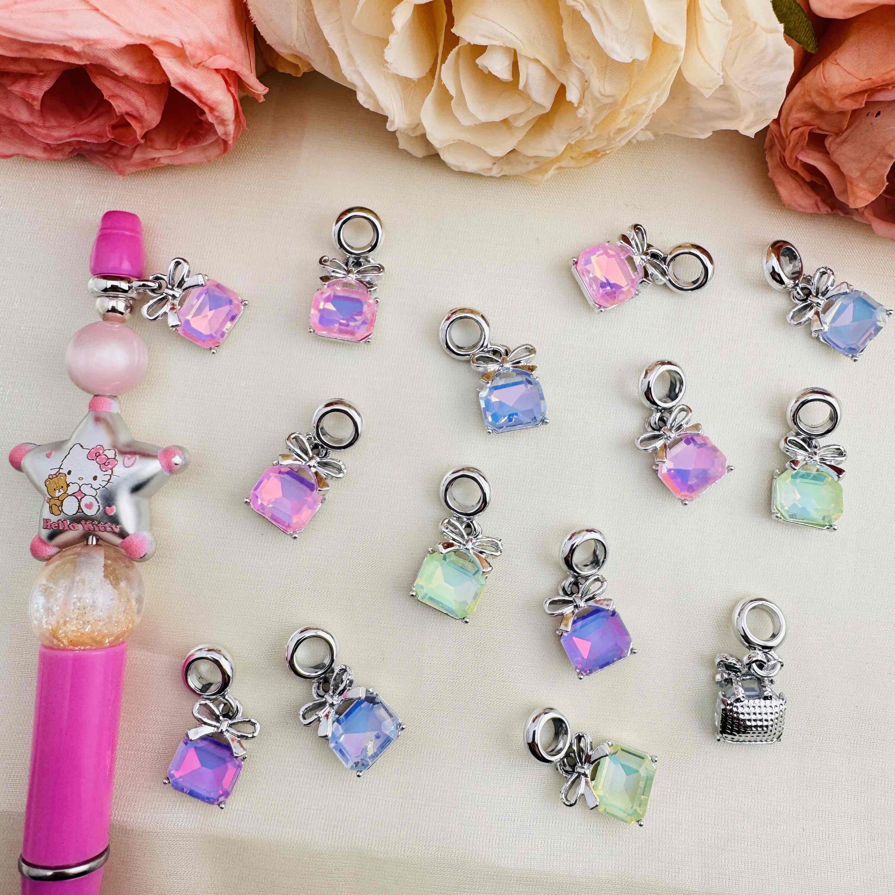 FS10438-10×11mm Crystal Glass Rectangle Spacer Charms Zoe DIY Wholesale