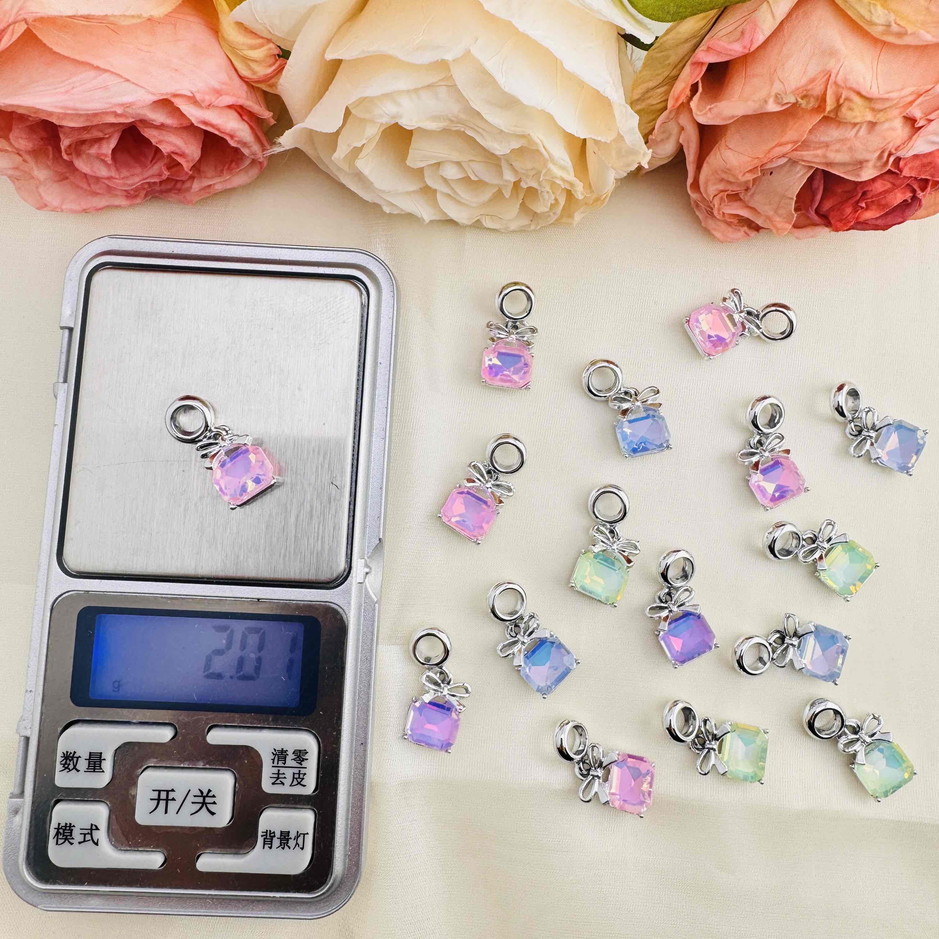 FS10438-10×11mm Crystal Glass Rectangle Spacer Charms Zoe DIY Wholesale